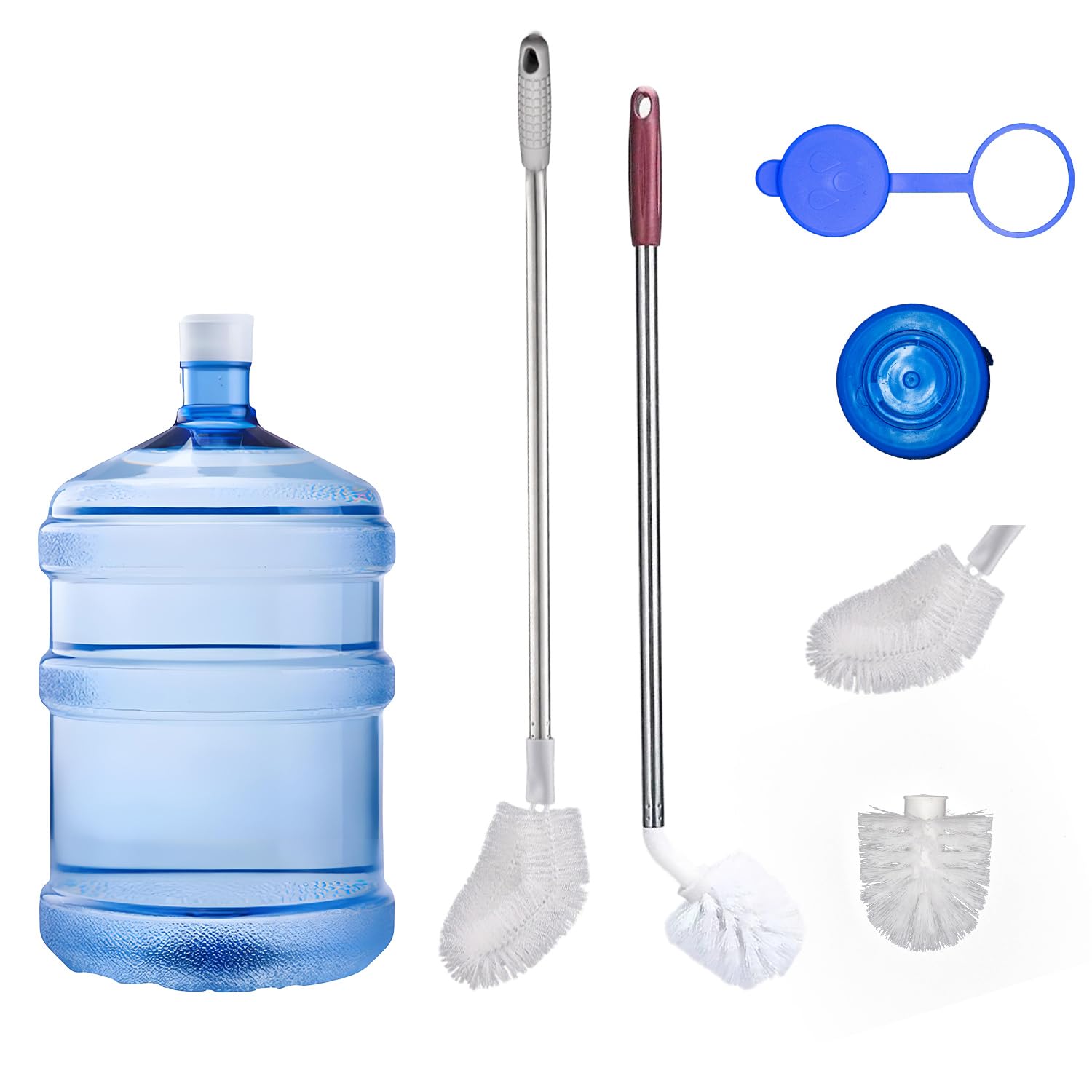 LeGravity 6-Pack Long Handle Bottle Brushes - Stiff Nylon Bristles for 1-5 Gallon Buckets - Ideal for Home & Commercial Cleaning