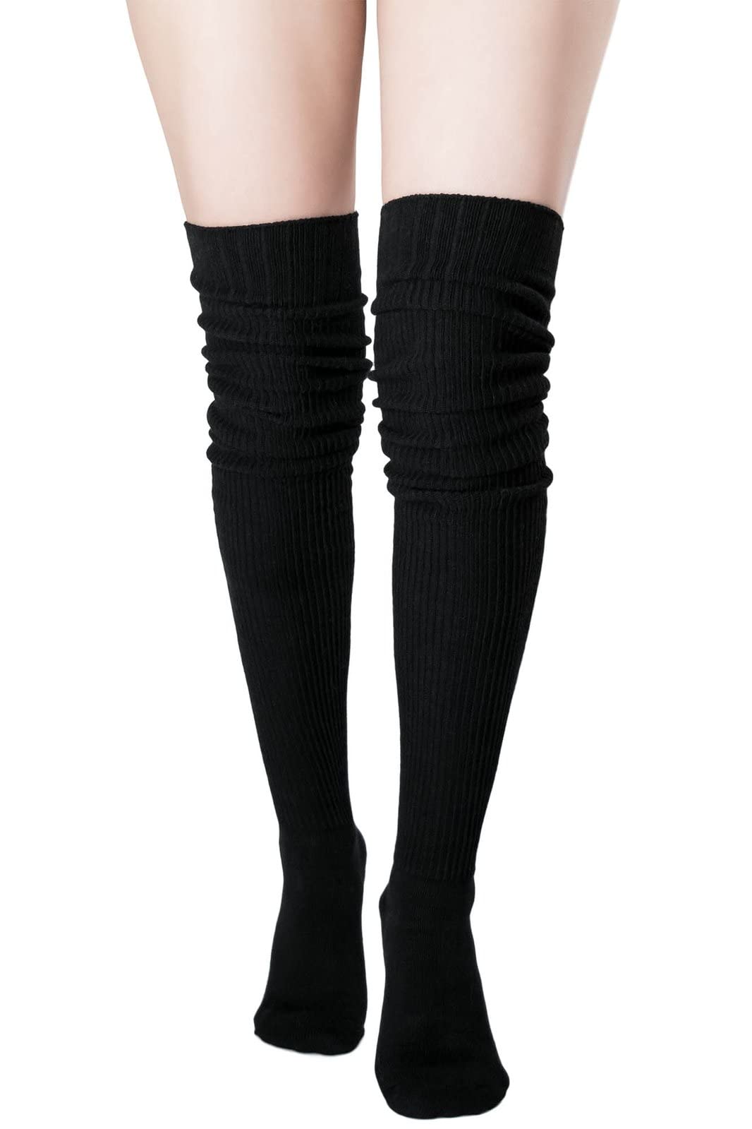 Killstar Hecate Ribbed Thigh High Stockings & Knee Socks - Gothic Cozy Legwear for Women | Perfect for Halloween, Cosplay & Alternative Fashion Outfits