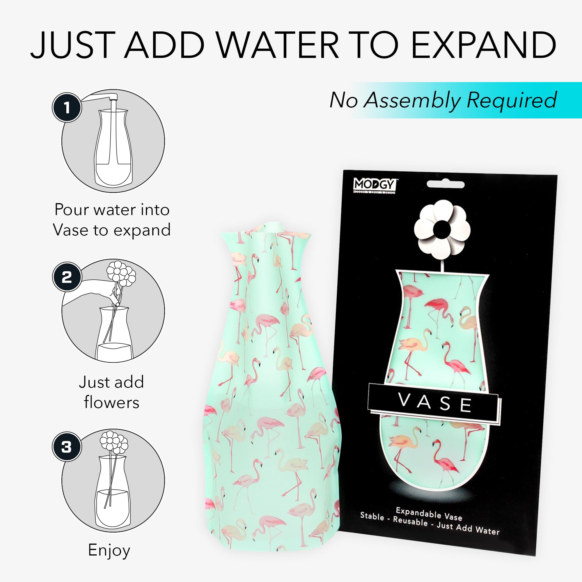 MODGY Expandable Flower Vase - Modern Plastic Decorative Vase for Centerpieces, Dining Table, Living Room, Bathroom, Wedding & Office Decor - PinkyDo | Perfect for Home Decor, Wedding Centerpieces & Gift Giving