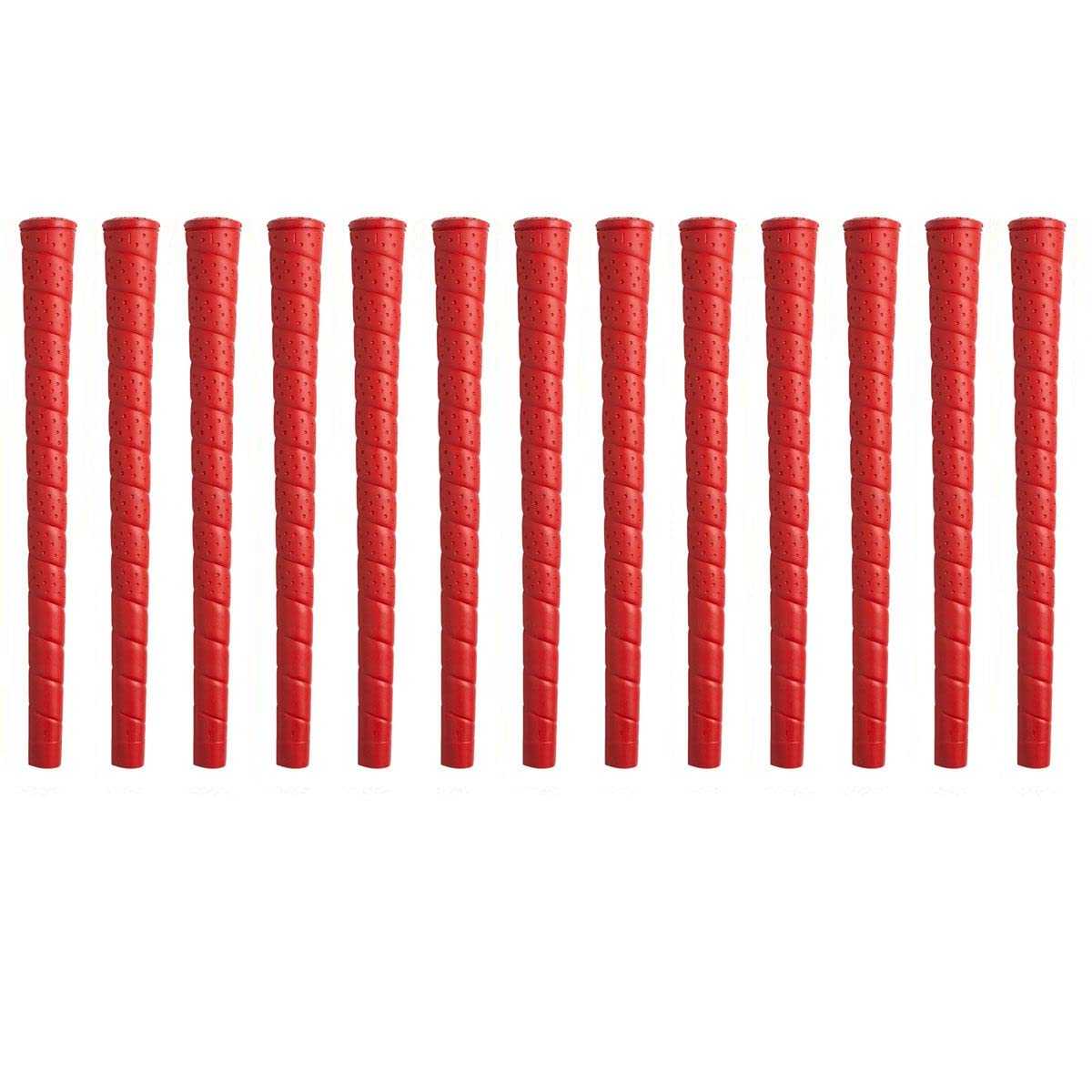 Premium 360 Golf Grips for Men & Women - Star Classic Wrap Red Undersize, Soft Tacky Rubber Replacement Golf Club Grips (13-Piece Set) | Made in USA | Perfect for Driving Range, Course Play & Club Upgrades