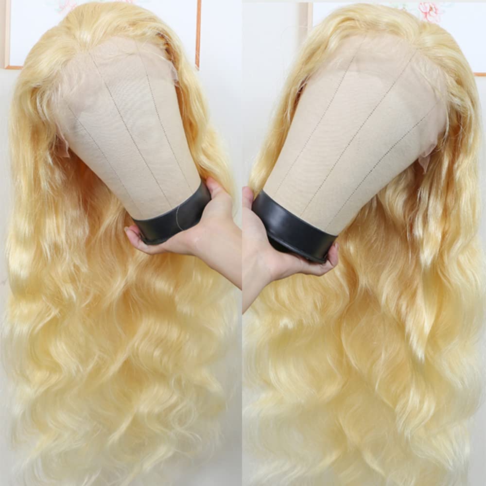 613 Lace Front Wig Human Hair 26 Inch Blonde - 13x4 Lace Closure 100% Virgin Human Hair with 180% Density, Pre-Plucked Baby Hair for Natural Look | Perfect for Daily Wear, Cosplay & Special Occasions