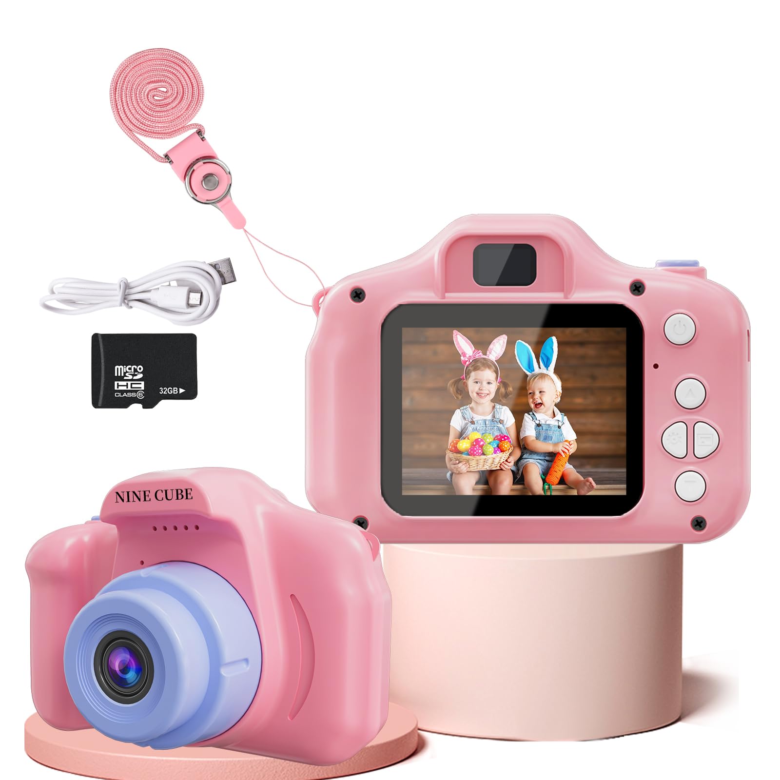 Best Kids Digital Camera for Girls Age 3-7 - 1080P HD Toddler Camera with 32GB SD Card, Christmas Birthday Gifts for 3 4 5 6 Year Old Girls - Perfect for Travel, Outdoor Adventures & First Photography Experience