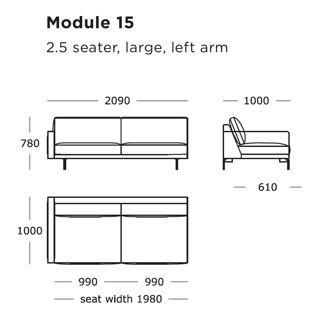 Modular Sofa Set - Edge V1 with 9 to 16 Configurable Sections for Modern Living Room, Office Lounge or Commercial Space