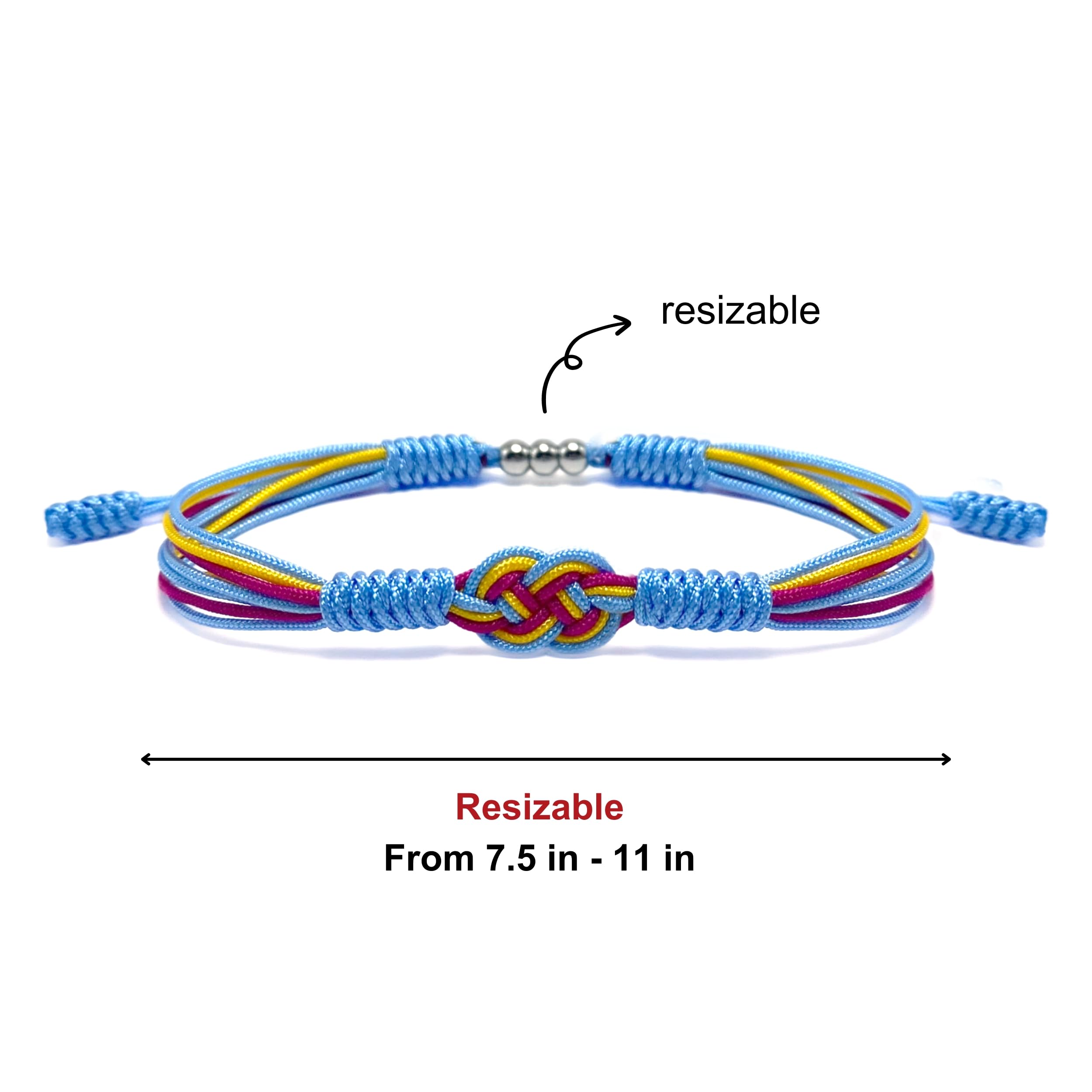 Pansexual Infinity Bracelet - LGBTQIA+ Pride Love Wrist Wrap for Women & Men - Boho Rope Surfer Bracelet - Unisex Pan Pride Jewelry Gift for Couples, Friends & Allies - Perfect for Pride Parades, Festivals & Everyday Wear