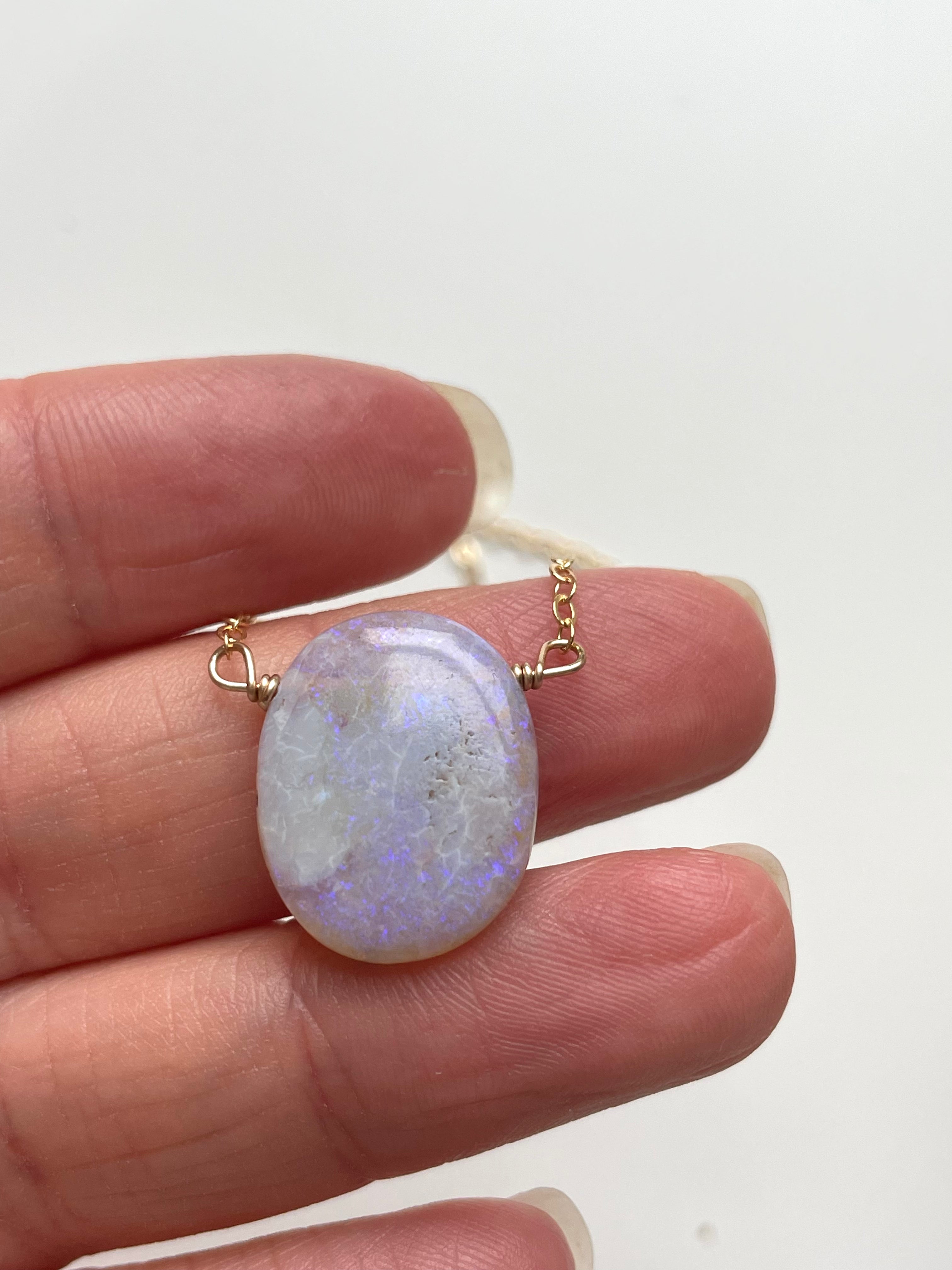 Stunning Purple Australian Opal Pendant Necklace - 14K Gold Filled Elegant Jewelry for Women | Perfect Gift for Birthday, Anniversary & Special Occasions