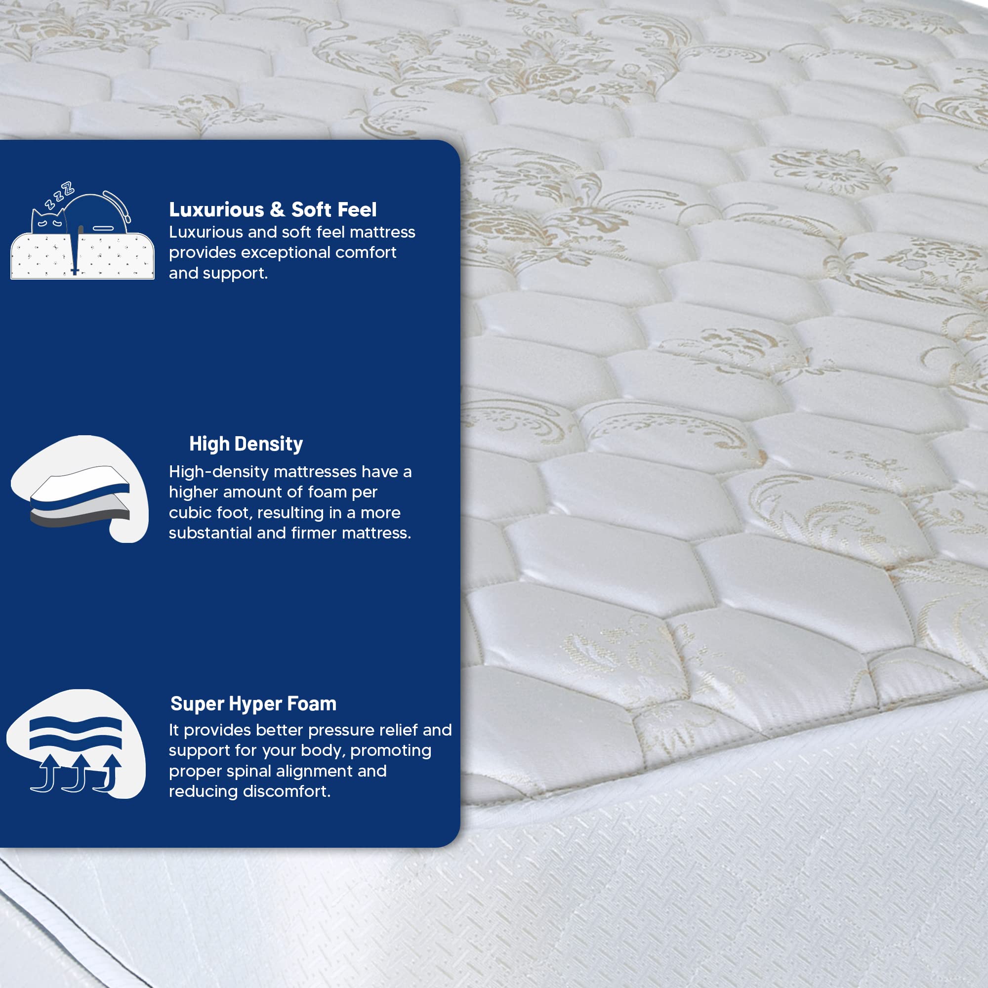 Gentle Firm Tight Top InnerSpring Mattress & 4