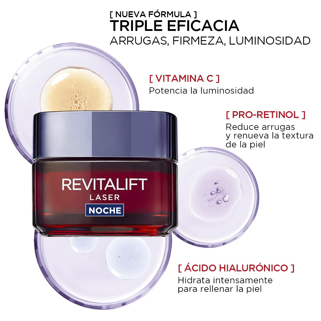 L'Oreal Paris Revitalift Anti-Aging Night Cream, 1.7 oz - Hydrating & Wrinkle Repair for Face & Neck - Perfect for Dry Skin & Overnight Skin Rejuvenation