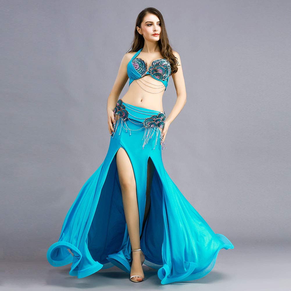 Royal Smeela Women's Belly Dance Costume Set - Bra, Belt & Skirt for Belly Dancing, Carnival & Performance Outfits | Perfect for Dance Shows, Parties & Festivals
