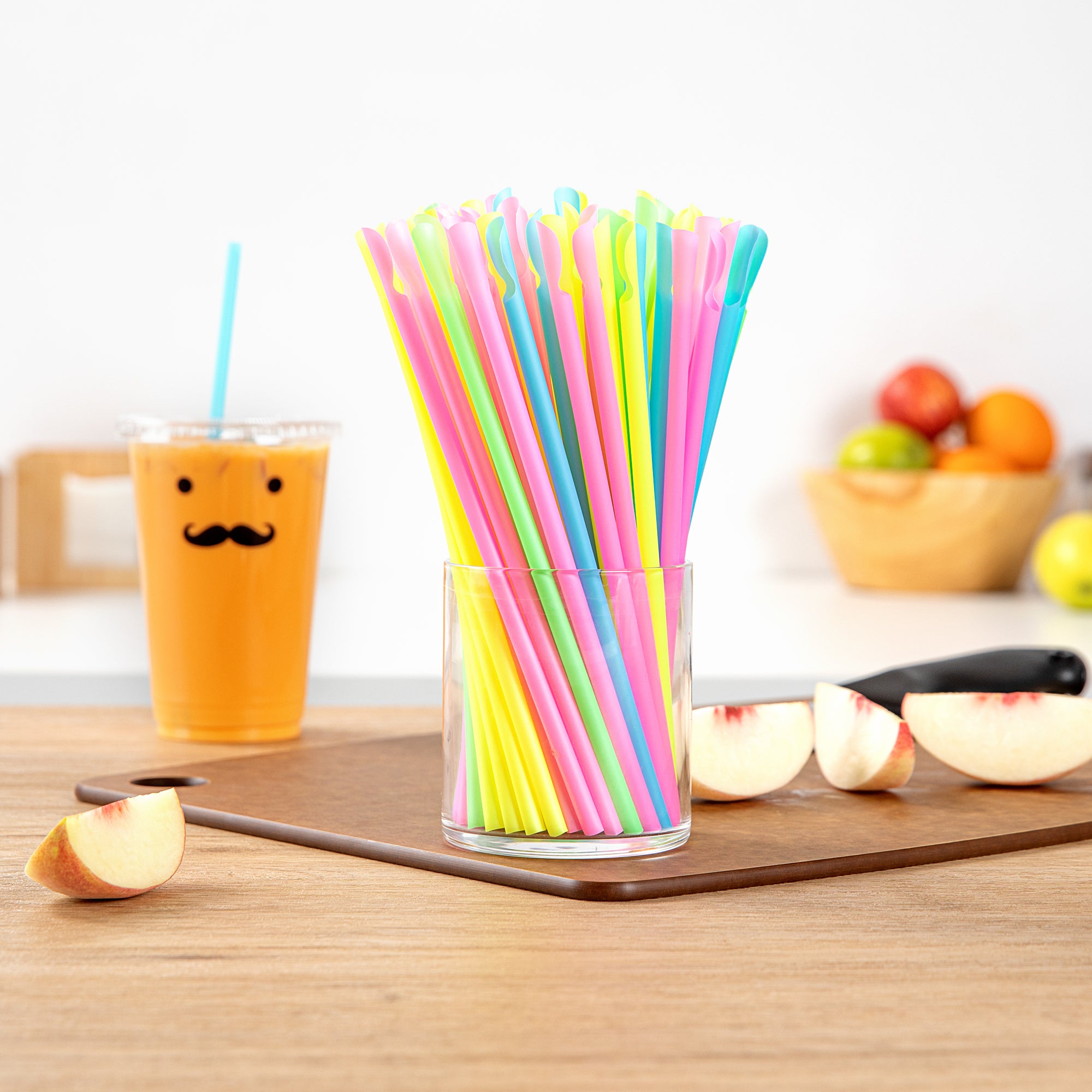Eco-Friendly PLA Compostable Plastic Spoons & Straws - 1000 Count Bulk Box, Biodegradable & Unwrapped for Parties, Picnics, and Catering Events