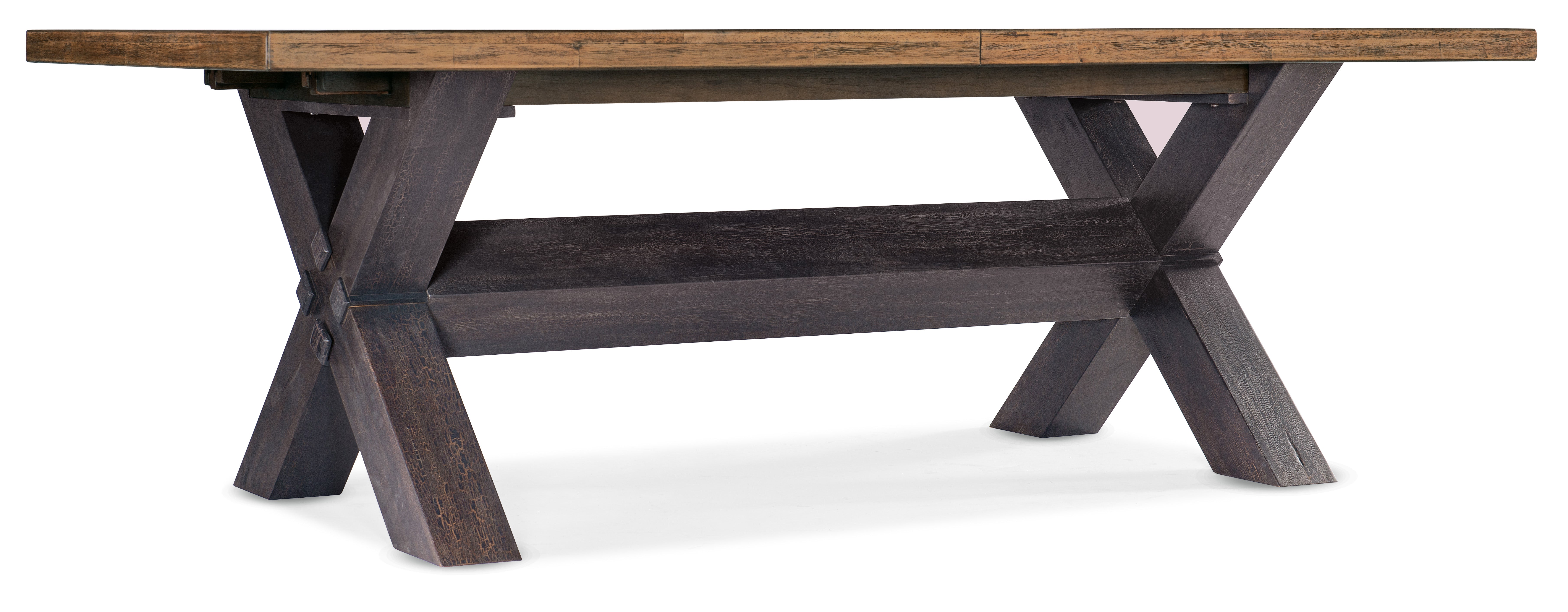 Big Sky Trestle Dining Table - Extendable with 2 20-inch Leaves | Rustic Farmhouse Style | Perfect for Family Gatherings & Dinner Parties