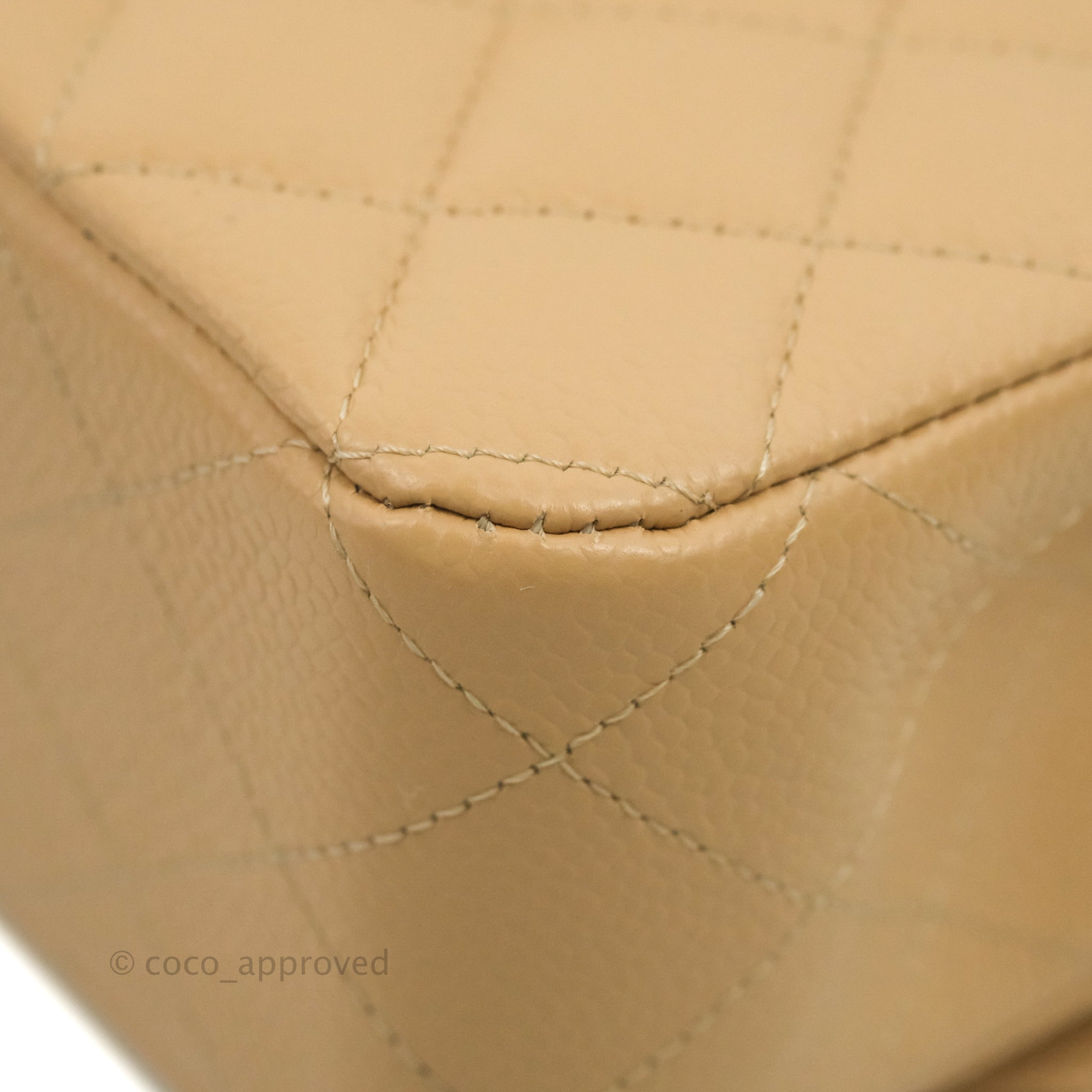 Chanel Classic Medium Flap Bag Quilted Beige Caviar Leather with Gold Hardware - Luxury Crossbody Purse for Women, Perfect for Work, Date Night & Special Occasions