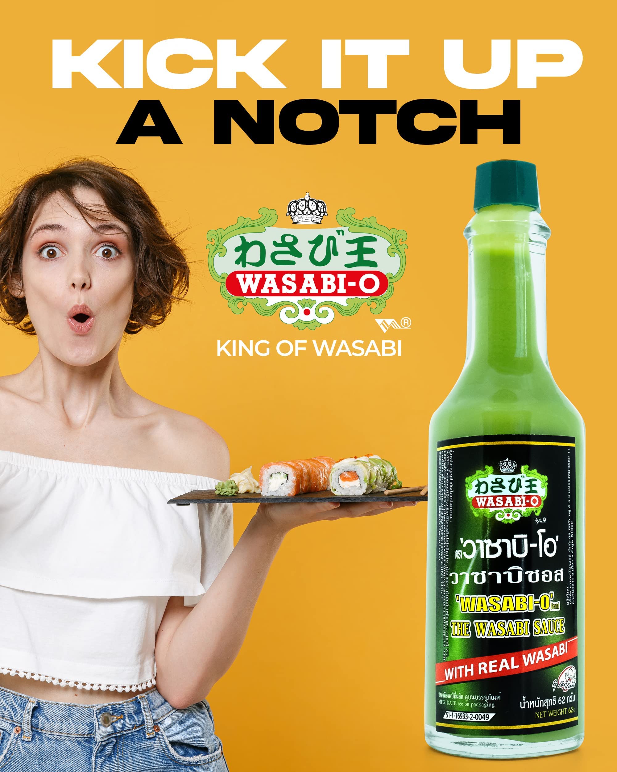 Authentic Japanese Wasabi O Hot & Spicy Sauce - Pure & Real Wasabi, Gluten Free & Vegan - Perfect for Sushi, Steak, Seafood & Asian Dishes - 2.2oz (Pack of 2)