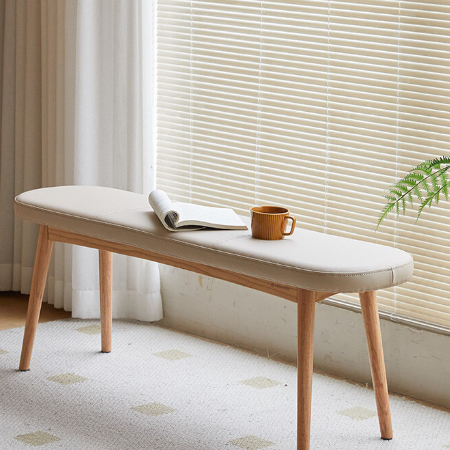 Solid Oak Wood Long Bench for Dining Room, Entryway, or Garden – Durable & Stylish Seating Solution