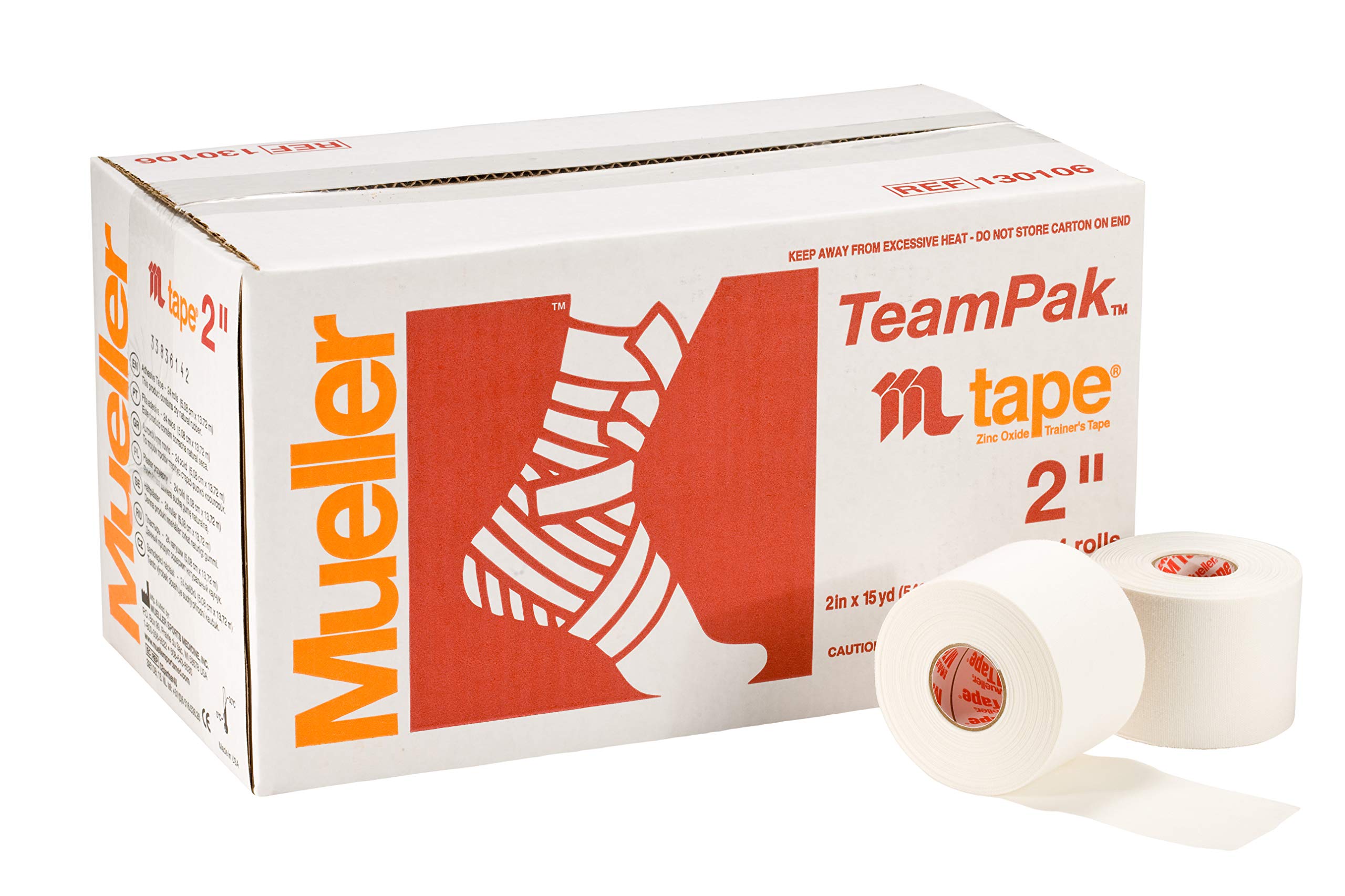 Mueller M-Tape 2 Inch x 15 Yard White Athletic Tape - Perfect for Sports Injuries, First Aid, and Joint Support