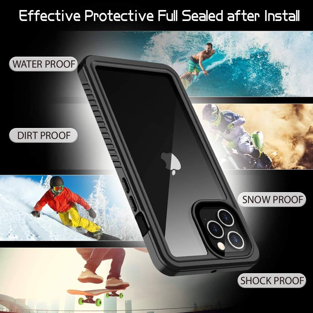 iPhone 15 Pro Max Waterproof Case - IP68 Certified Shockproof Protective Cover for Swimming, Diving & Outdoor Activities
