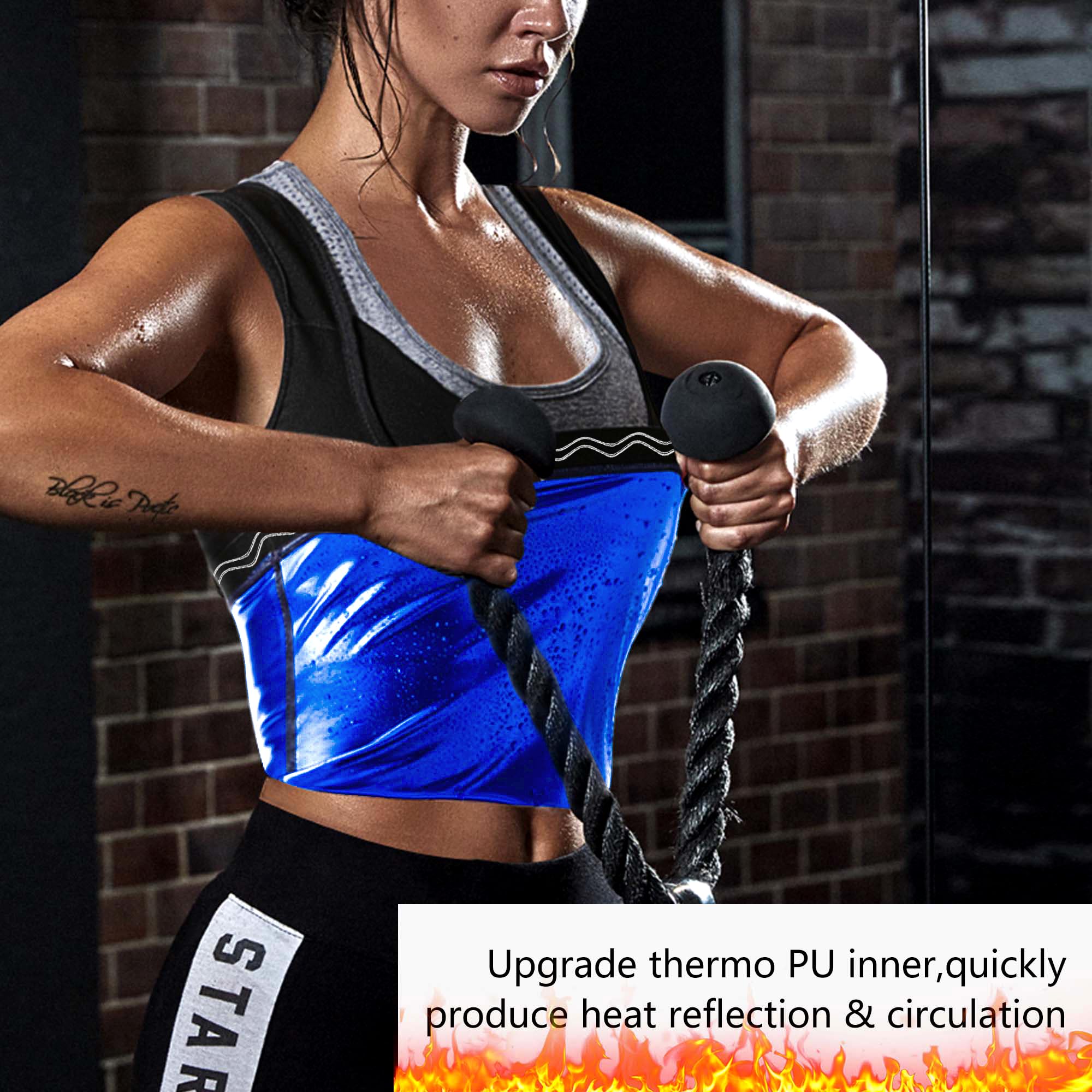 MOLLDAN Women's Sauna Vest Sweat Tank Top - Slimming Shapewear for Workout & Weight Loss - Breathable Fitness Shirt for Sauna, Gym, Yoga & Running