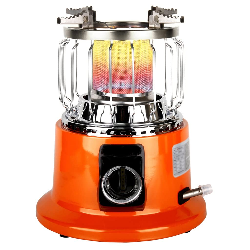 QICC 3000W Portable Camping Gas Heater & Stove - 2 in 1 Outdoor Cooking Solution for Backpacking, Hiking, Ice Fishing - Indoor/Outdoor Safe Heating & Cooking Equipment for Cold Weather Adventures