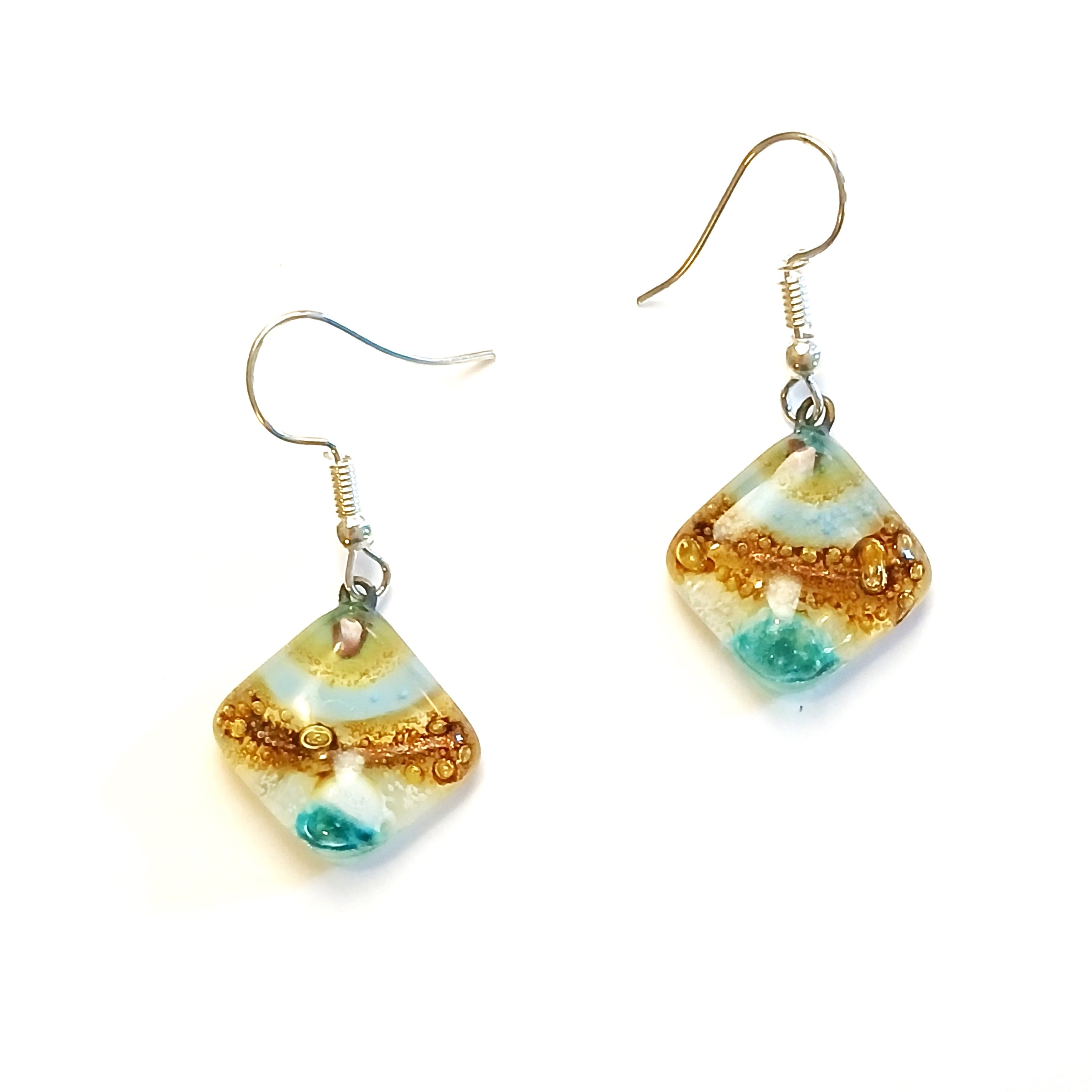 Elegant Glass Earrings with Diamond Accents - Perfect for Weddings, Parties & Special Occasions