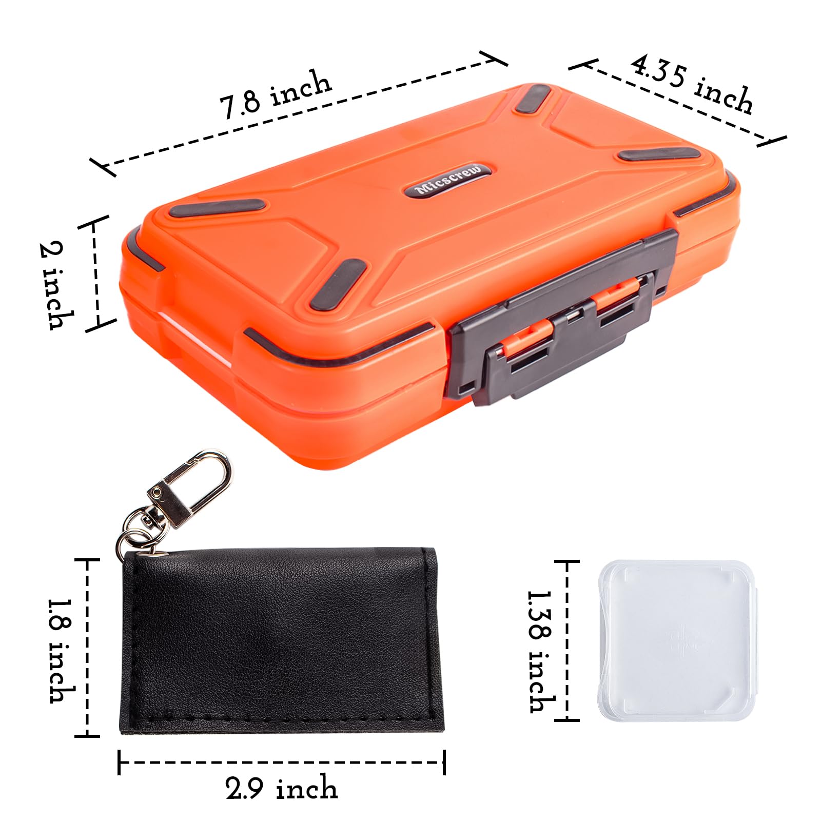 36-Slot Memory Card Holder Case with 40 Labels - Orange SD Card Storage Organizer for Camera, DSLR, GoPro - Durable Plastic Protector for SD, MicroSD, CF Cards (Perfect for Travel & Professional Photography)