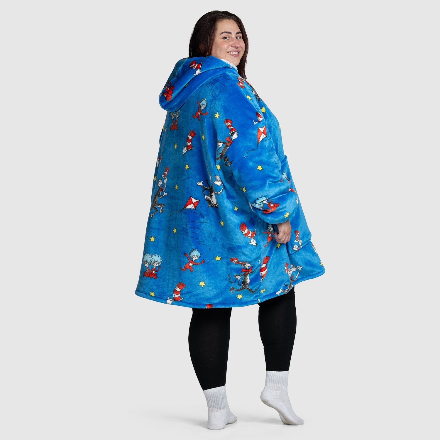 Cat in the Hat Oodie - Cozy Hooded Blanket Sweatshirt for Adults & Kids | Perfect for Lounging, Movie Nights & Cold Weather