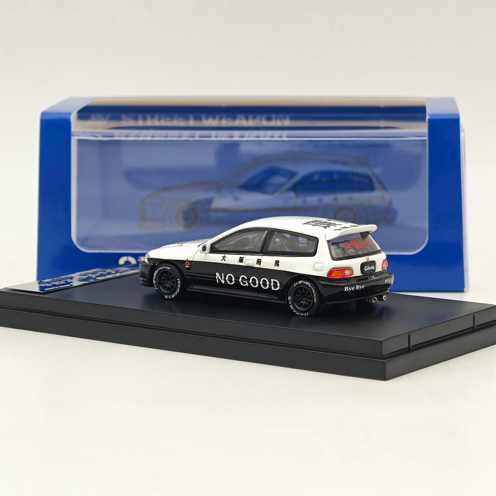1/64 Scale Honda Civic EG6 Osaka JDM Police Livery Diecast Model Car - Collectible Miniature Vehicle for Display, Racing Games & JDM Enthusiasts