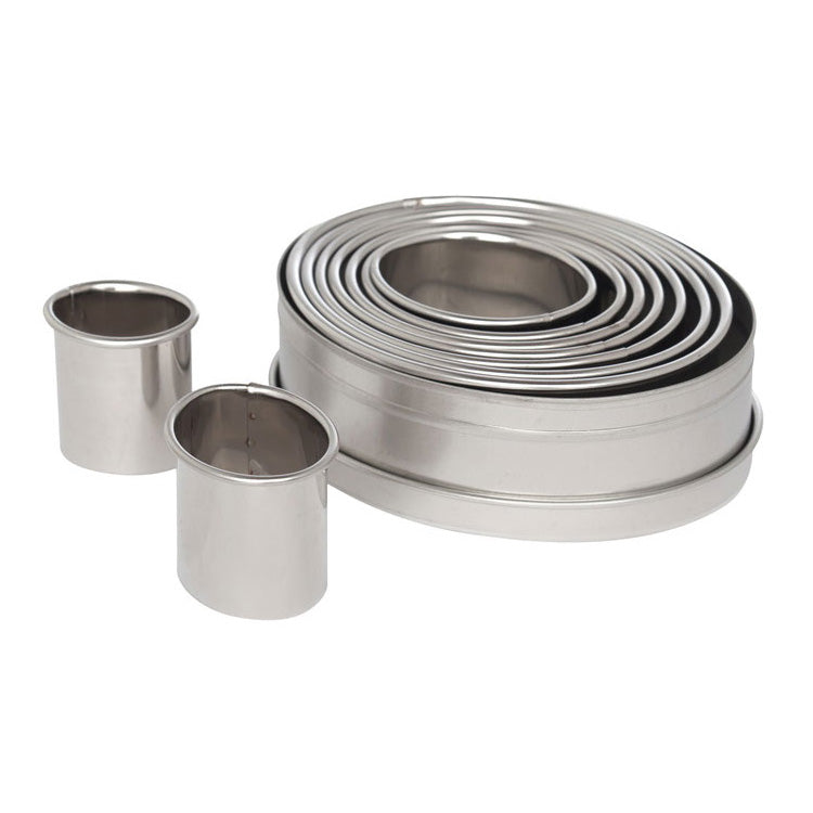 Ateco 5254 9-Piece Plain Oval Cutter Set - Stainless Steel Baking & Cookie Cutters for Cake Decorating, Pastry Making, and DIY Crafts