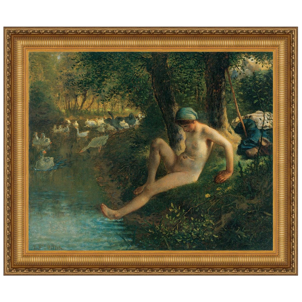 Design Toscano The Goose Girl, 1863 - Large Canvas Art Reproduction Painting for Living Room, Bedroom & Office Wall Decor