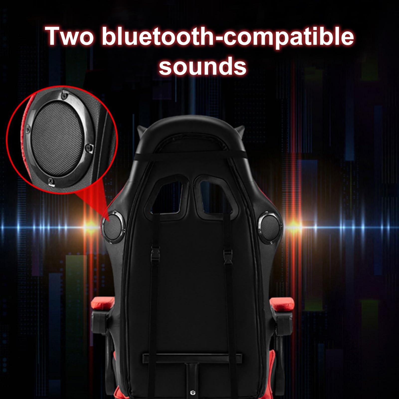 RGB Gaming Chair with Bluetooth Speakers & Massage - Adjustable Height Ergonomic Computer Chair for Adults - High Back Video Game Chair with Lumbar Support - Perfect for Esports, Streaming & Home Office