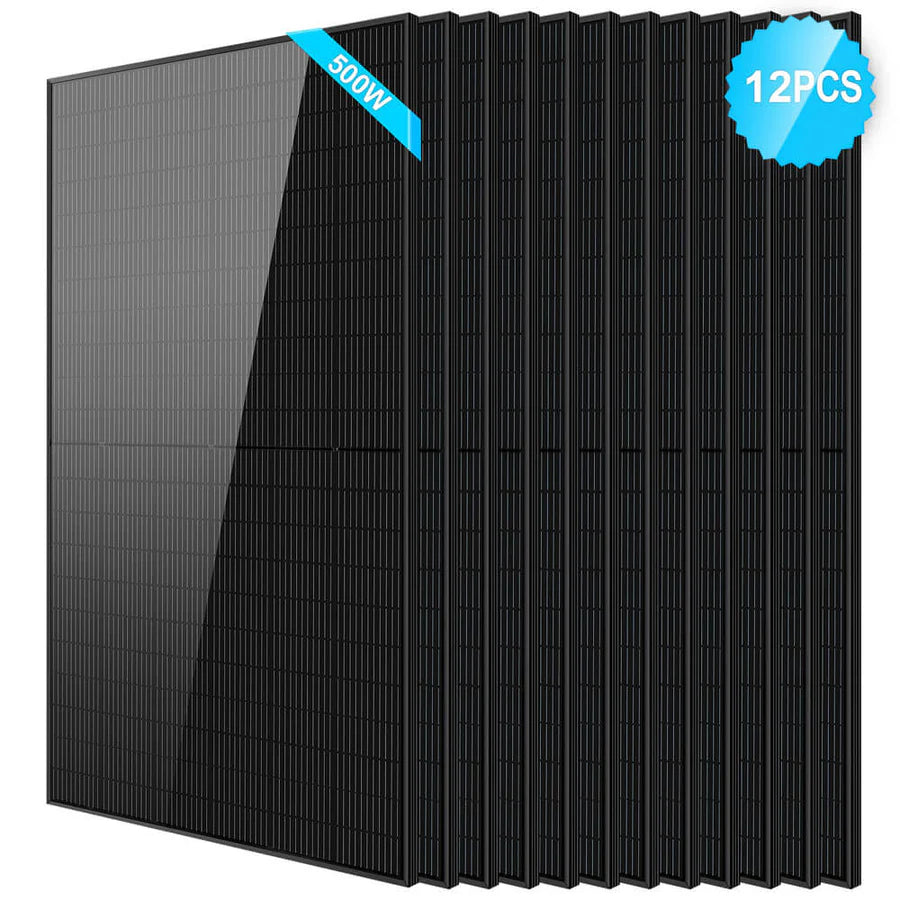 SunGoldPower 500W Monocrystalline Black PERC Solar Panel - High Efficiency Solar Panel for Home, RV, Boat & Off-Grid Power - Perfect for Camping, Emergency Backup & Renewable Energy Systems