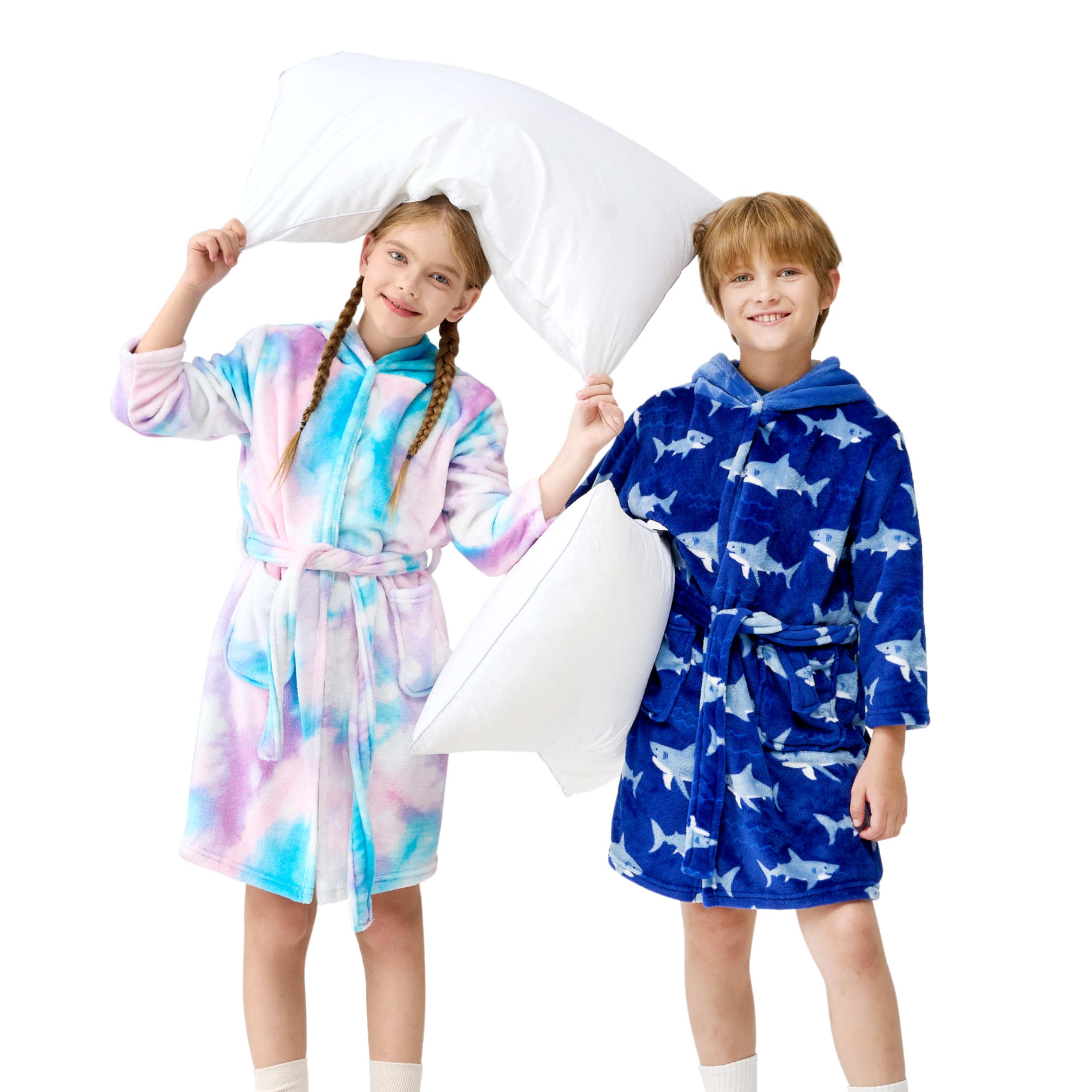 Christmas Kids Hooded Robe for Boys - Cozy Pajamas & Bathrobe for Holidays