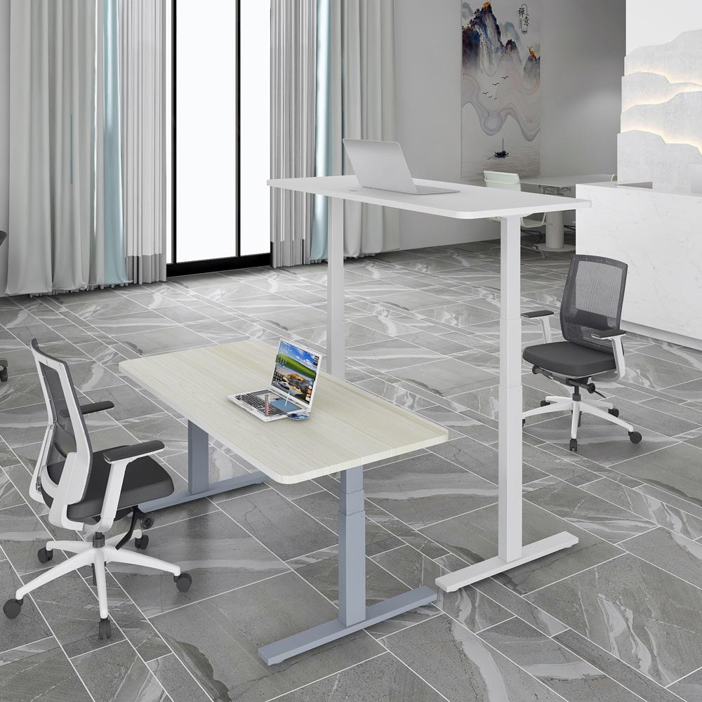 120cm Adjustable Height Standing Desk - Single Motor Electric Sit Stand Desk Frame in Grey & Black | Perfect for Home Office, Gaming & Workspace Ergonomics