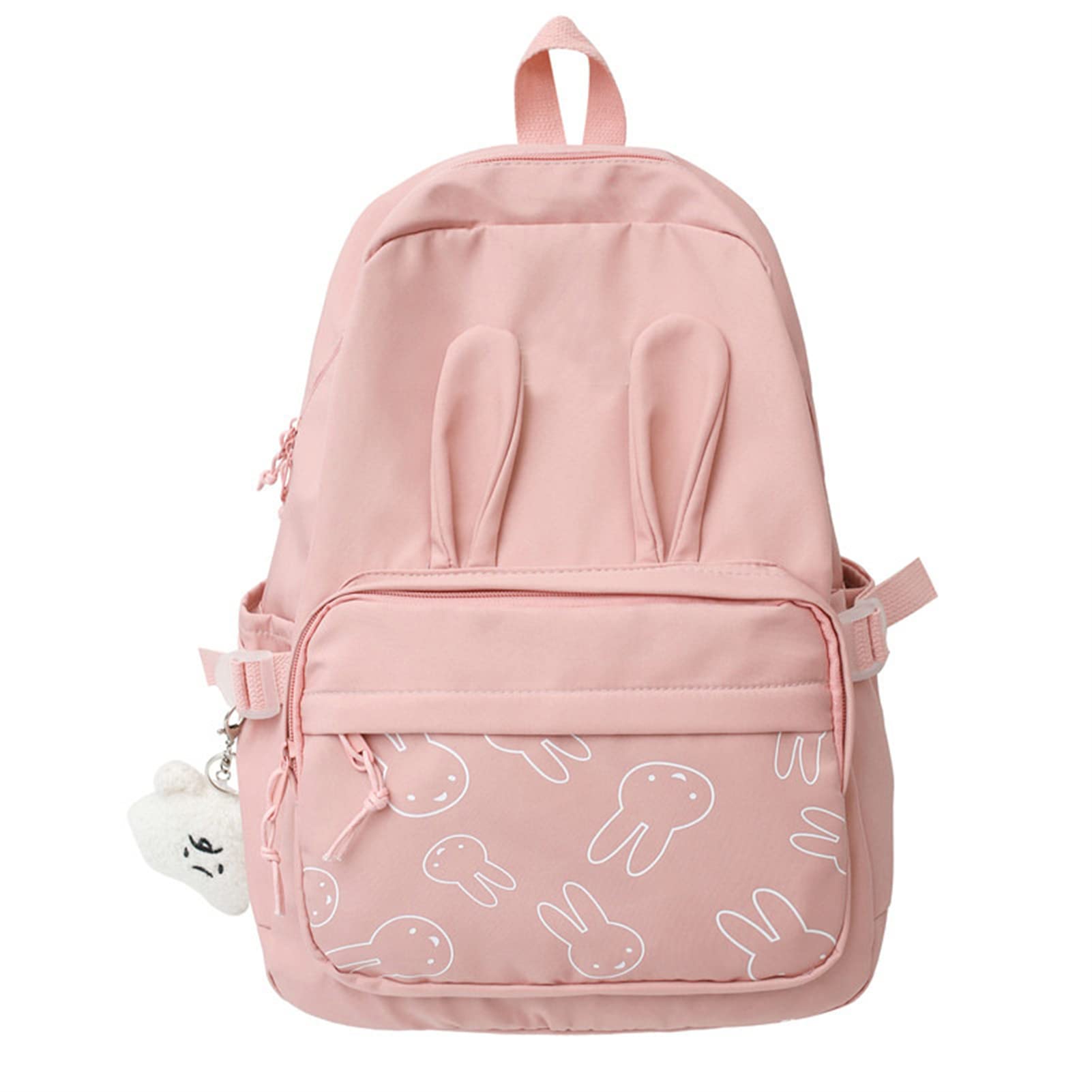 Cute Bunny Backpack for Girls - Pink Bunny School Backpack with Ears, Lightweight Kids Bookbag for Elementary Students - Perfect for School, Travel & Daily Use (B-Pink)