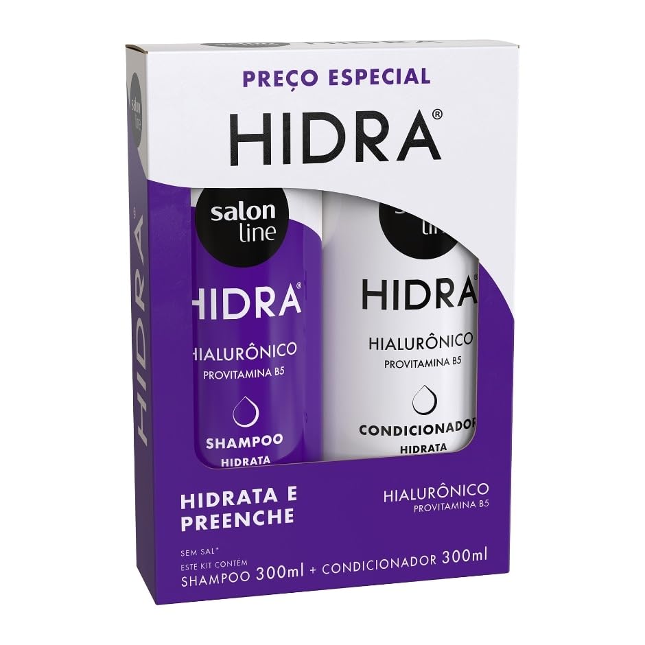 Salon Line Hydra Hyaluronic Shampoo and Conditioner Set - Deep Moisturizing & Filling Hair Care Kit (2 x 10.14 Fl Oz) - Perfect for Dry, Damaged Hair & Salon-Quality Hydration at Home