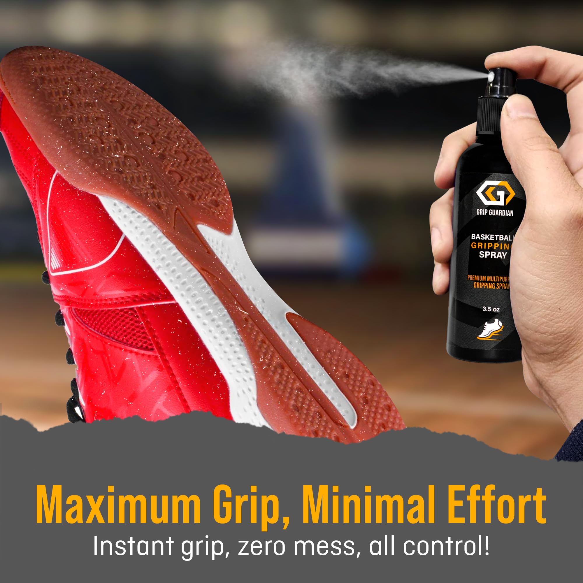 Best Basketball Grip Spray for Shoes - Non-Slip Traction Enhancer for Sports - Multi-Purpose Anti-Slip Spray for Basketball, Volleyball & Gym Shoes - Perfect for Indoor Courts, Outdoor Games & Training Sessions
