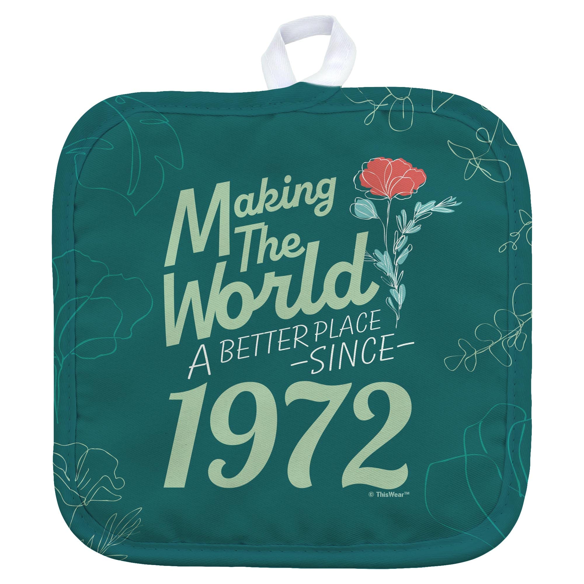 1972 Vintage Square Pot Holder - 50th Birthday Gift for Women, Funny & Unique Kitchen Accessory - Perfect for Cooking, Baking & Home Decor Since 1972
