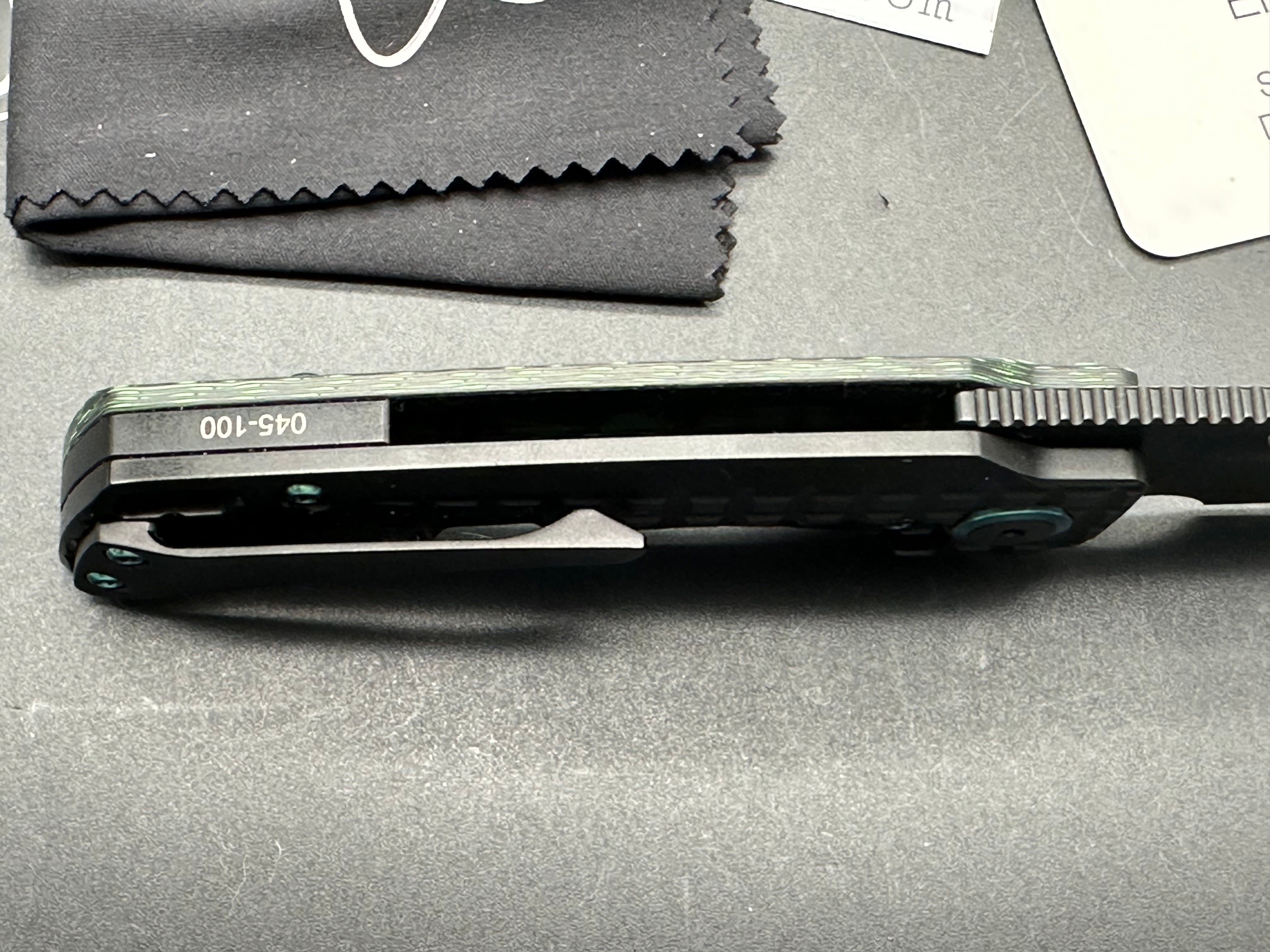 EMP EDC Nymble 3.1 Pocket Knife - Elmax Blade with Titanium Frag Handle & Green Camo Carbon Fiber | Everyday Carry, Outdoor Survival, Camping, Hunting Gear