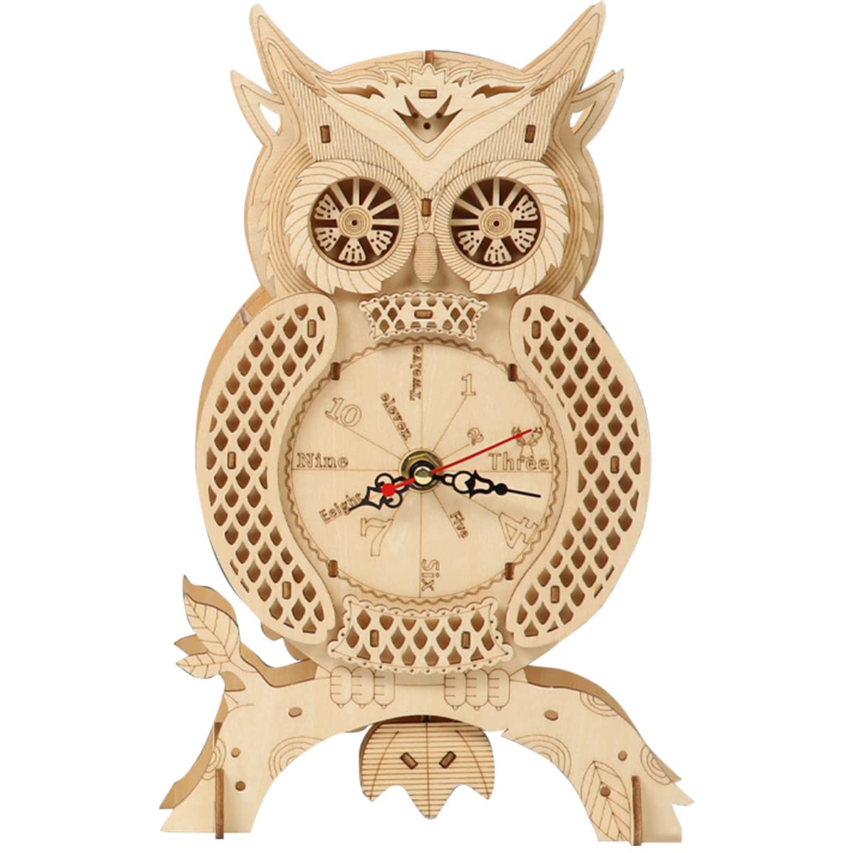 3D Wooden Owl Clock Puzzle Kit - DIY Mechanical Model Building Set for Adults & Kids - Creative Home Decor, Birthday Gift for Friends & Family - Perfect for STEM Learning, Craft Projects & Wall Decor