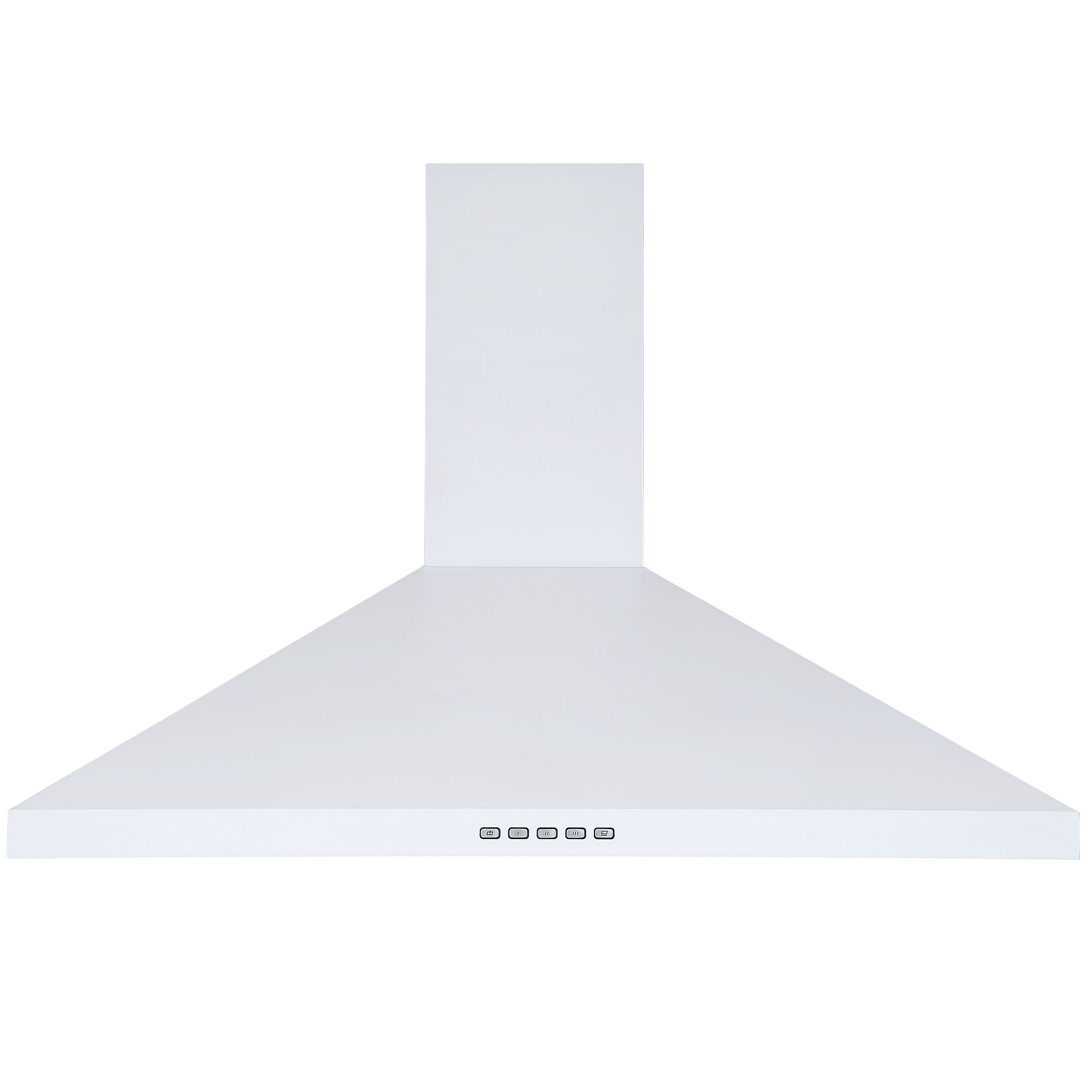36 Inch Convertible Wall Mounted Pyramid Range Hood in White - Powerful Kitchen Ventilation for Smoke and Odor Removal