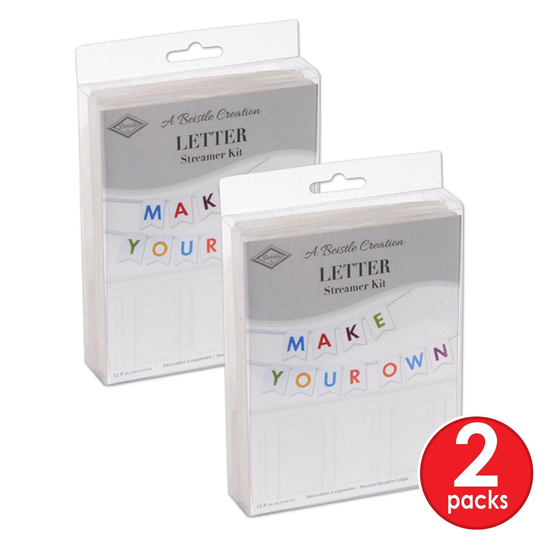 12 Pack Beistle Letter Party Streamer Kit - Alphabet Banner Decorations for Birthday, Graduation & Baby Shower - Perfect for Indoor & Outdoor Celebrations