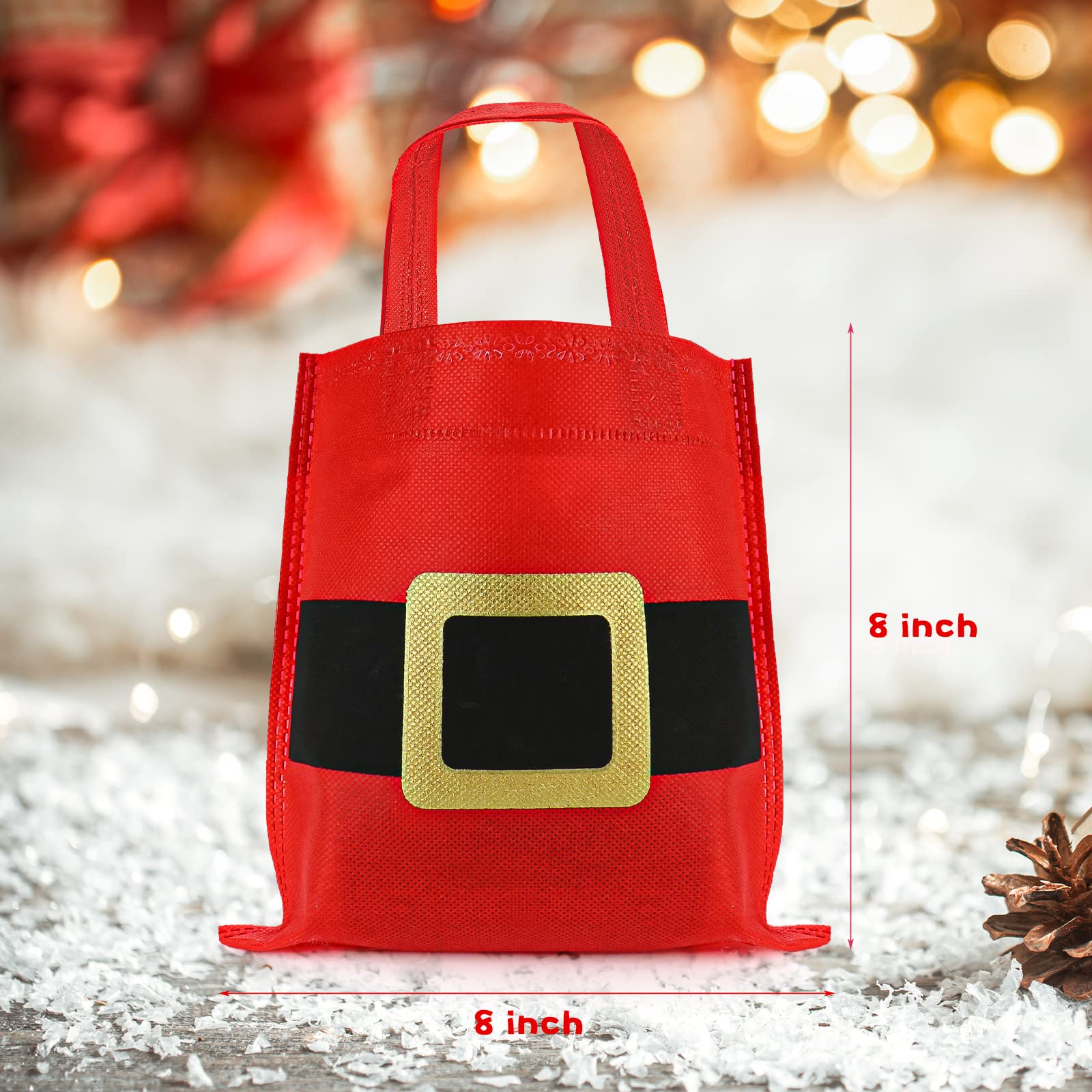 20Pcs Christmas Gift Bags with Santa Claus Design - Holiday Party Favor Bags for Candy, Treats & Goodies - Perfect for Xmas Parties, School Events & New Year Celebrations