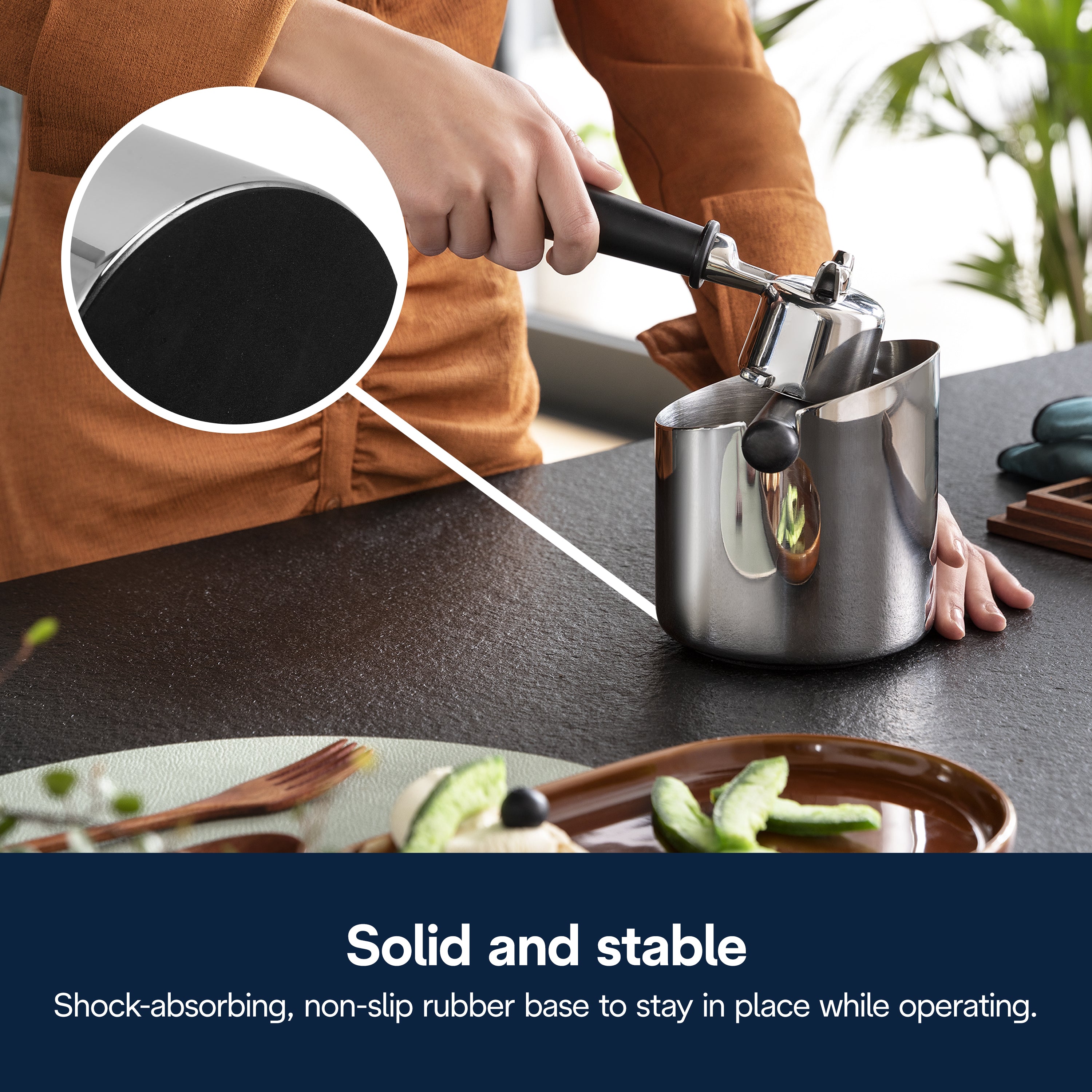 DeLonghi Stainless Steel Knock Box for Espresso Grounds - Perfect for Coffee Shops, Home Baristas & Espresso Lovers