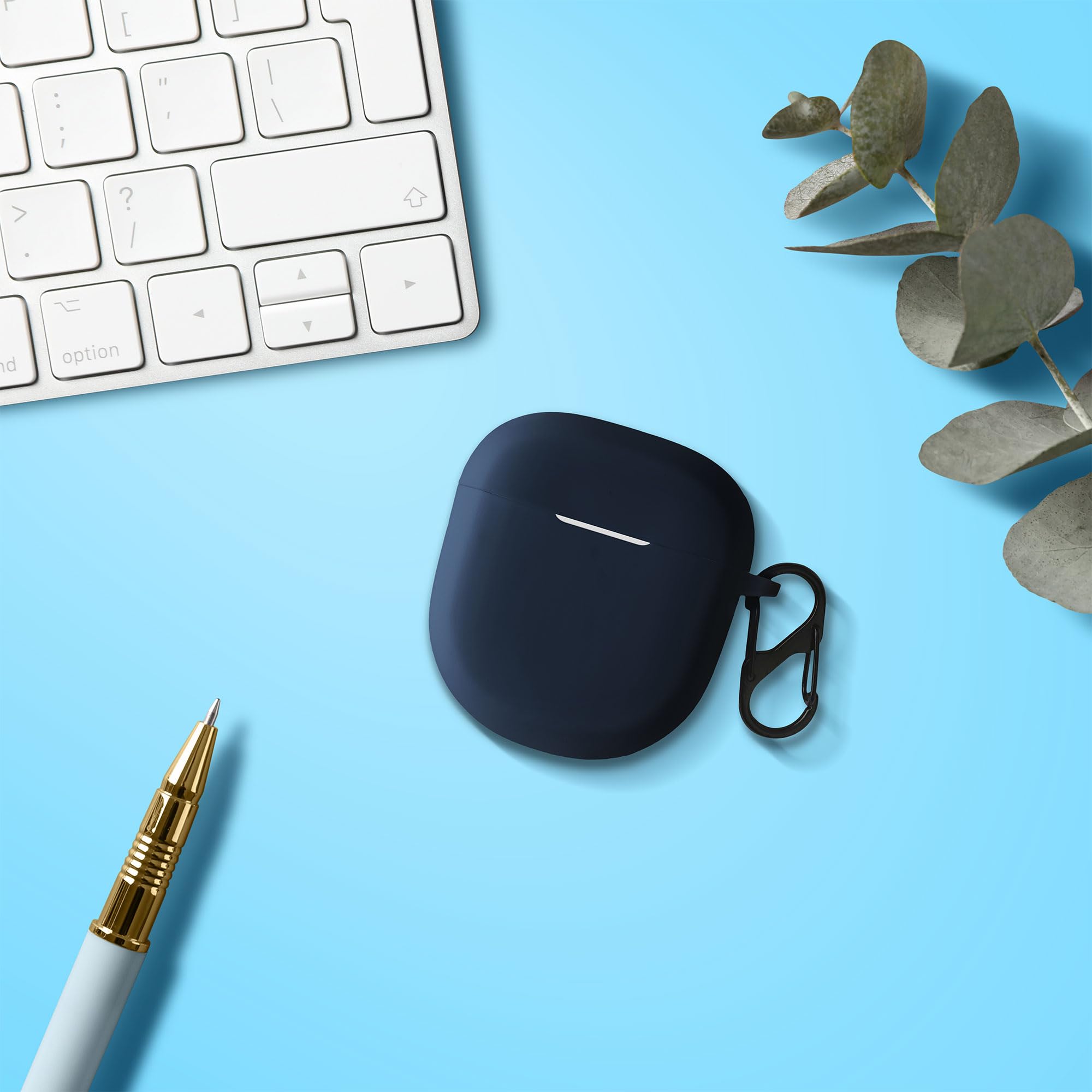 kwmobile Silicone Protective Case Cover for Bose QuietComfort Earbuds II - Shockproof & Scratch Resistant Holder (Dark Blue) - Perfect for Travel, Gym & Daily Use