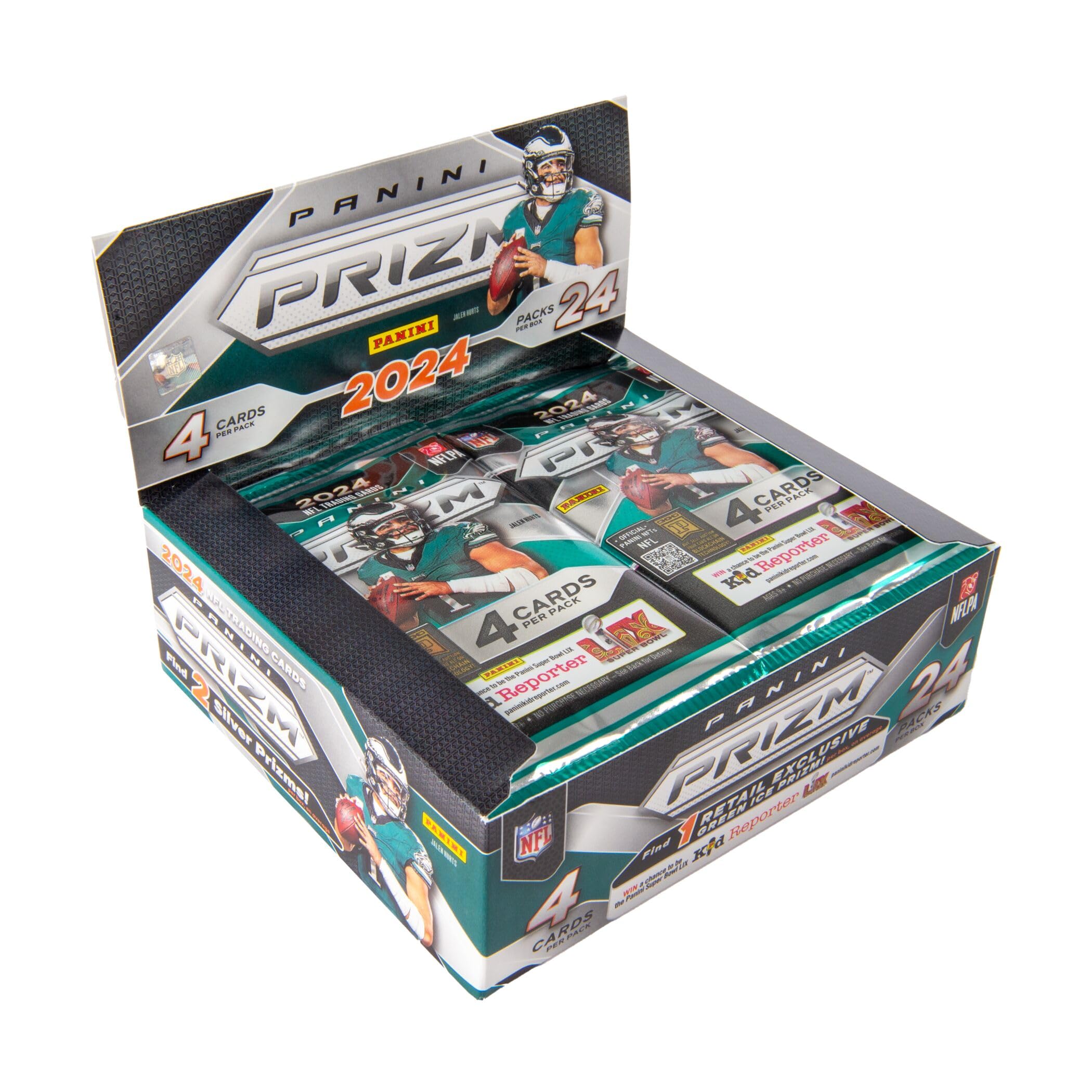 2024 Panini PRIZM NFL Football Trading Cards 24-Count Retail Box - Collectible Trading Cards for NFL Fans, Perfect for Trading, Collecting and Gifting