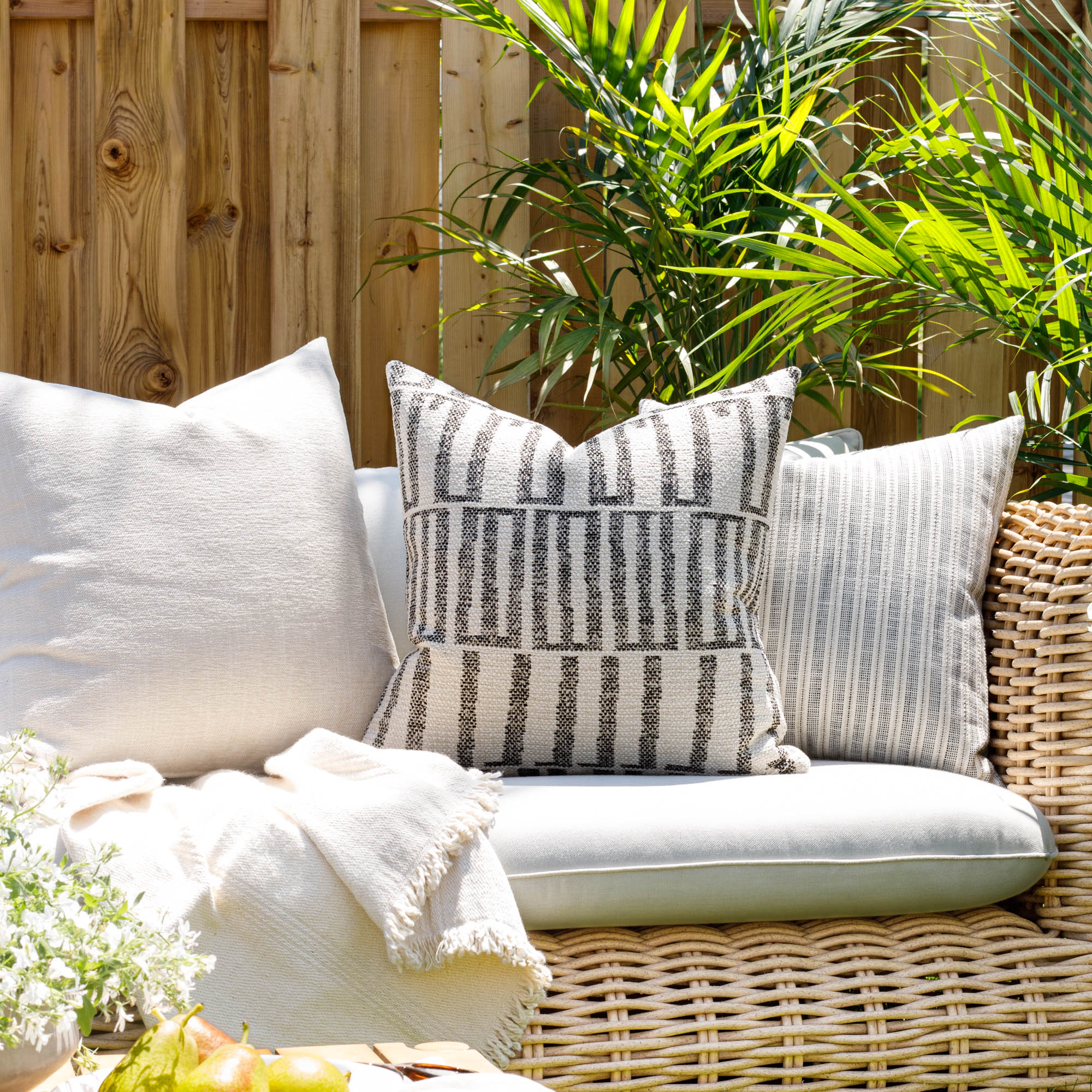 Mallia 20x20 Outdoor Pillow with Carbon Fiber Design - Waterproof & UV Resistant Decorative Throw Pillow for Patio, Poolside, and Garden Furniture - Perfect for Outdoor Lounge Chairs, Sofas, and Daybeds