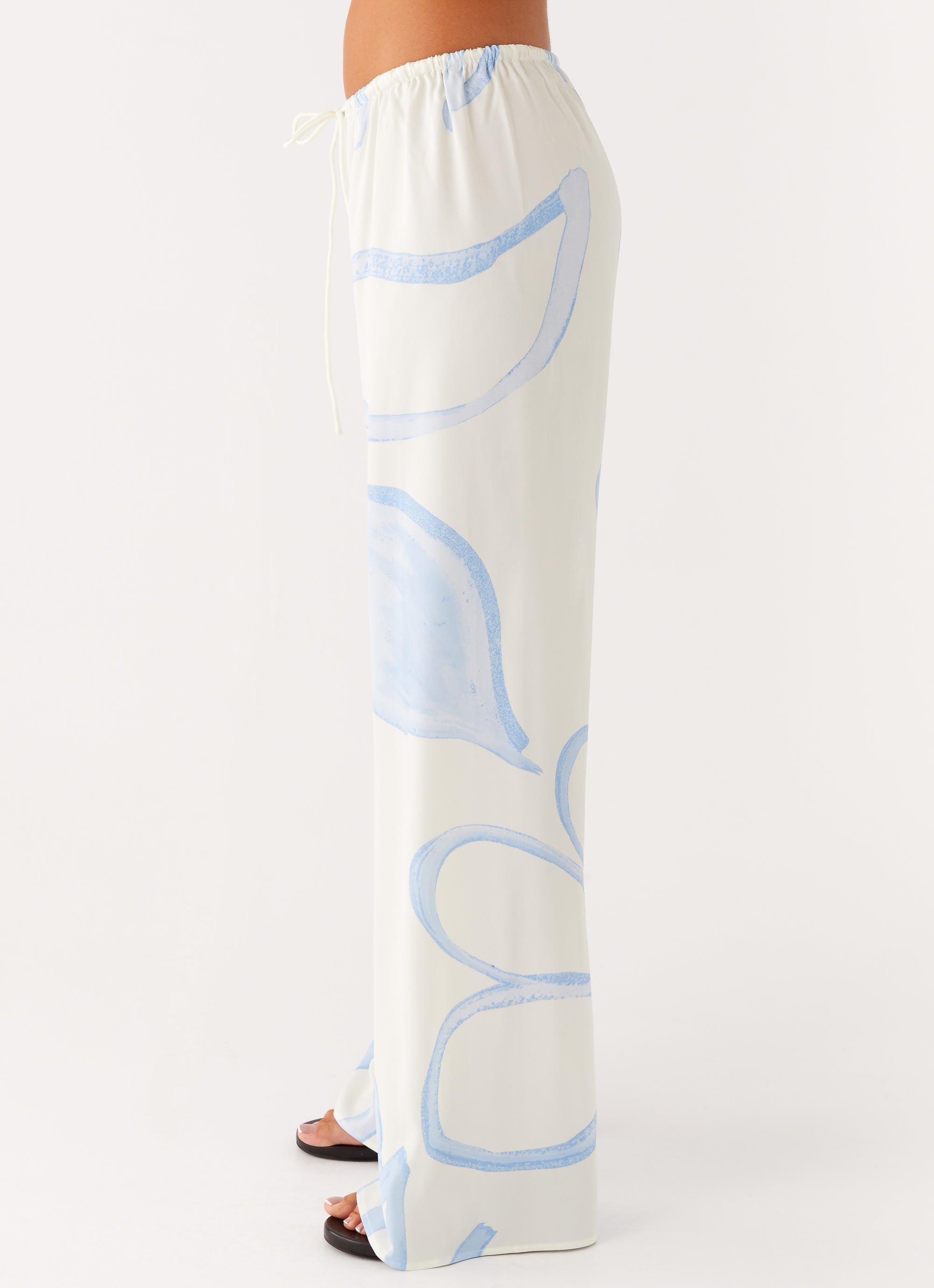 Deacon Low Rise Pants for Women - Stylish Bloom Wave Print Floral Pants | Comfortable Stretch Fabric | Perfect for Casual Wear, Summer Outfits & Beach Vacations