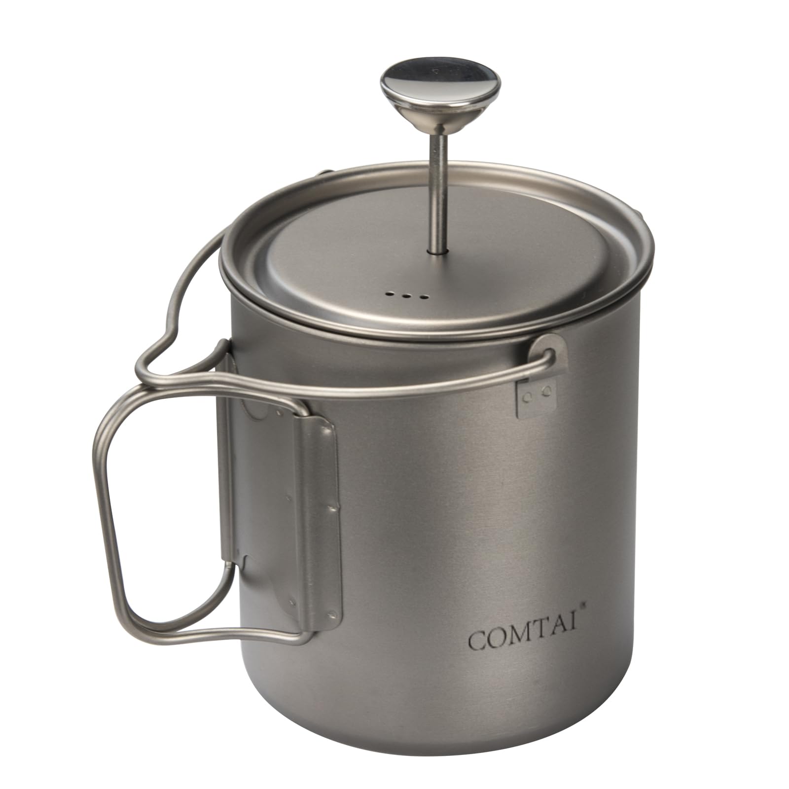 Premium Titanium French Press Coffee Maker - 750mL (25 fl oz) with Lid & Filter - Lightweight & Durable for Camping, Hiking, Backpacking & Outdoor Adventures - Perfect for Travel, Home & Office Use