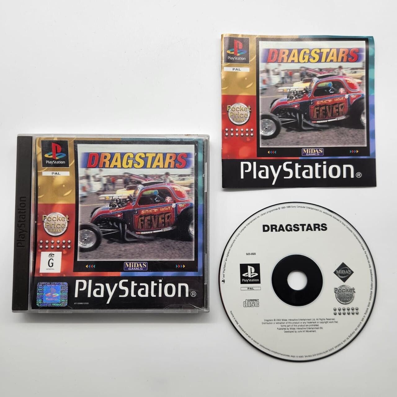 Dragstars PS1 Playstation 1 Game with Original Manual - PAL Version 25F4 - Perfect for Retro Gaming Collectors & Classic PlayStation Enthusiasts