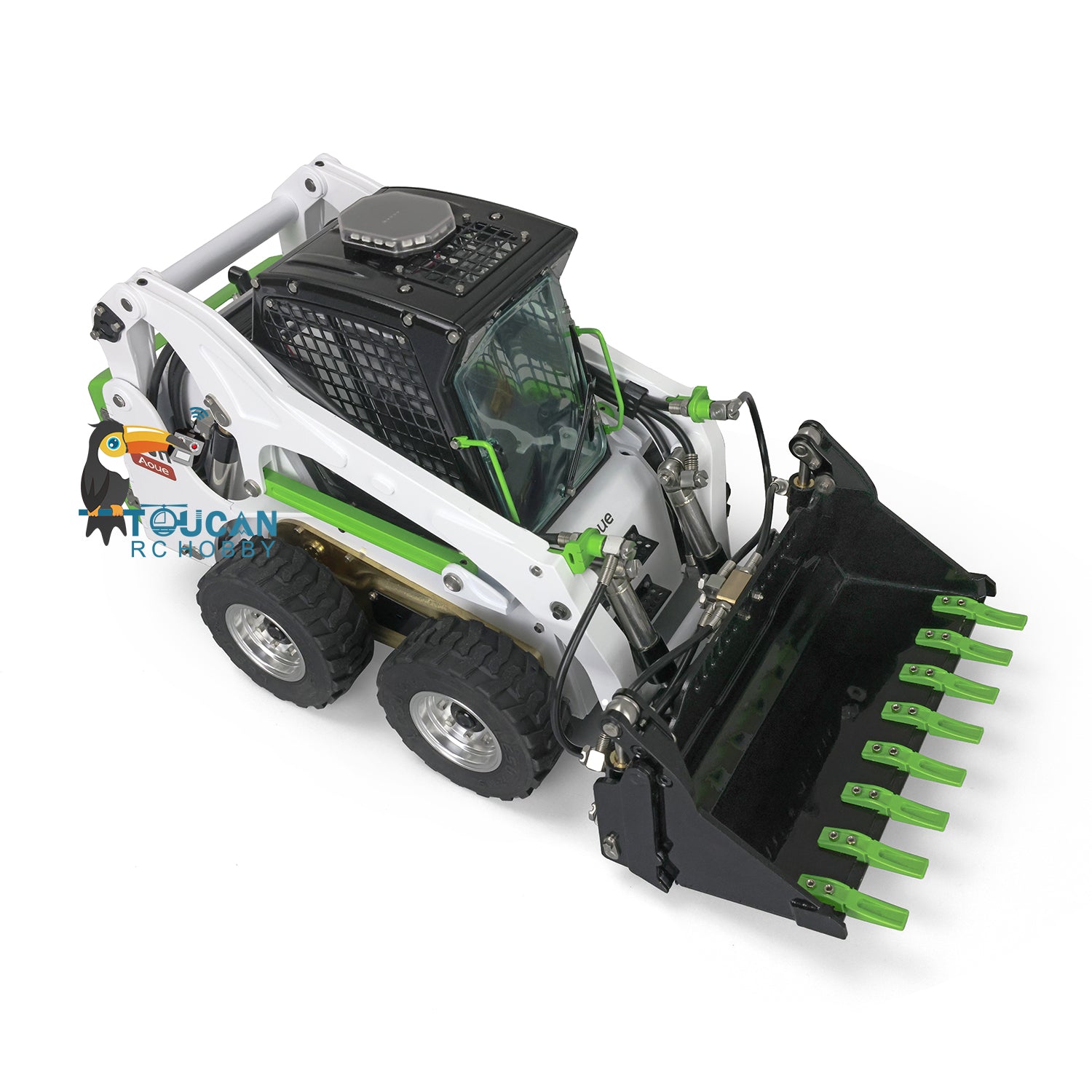 LESU 1/14 Scale Metal Wheeled Skid Steer Hydraulic RC Loader - LT5H I6S RTR with Painted Ripper, Scarifier, Gripper & Sieve Bucket - Perfect for Construction Site Simulation, Backyard Digging & RC Enthusiast Play