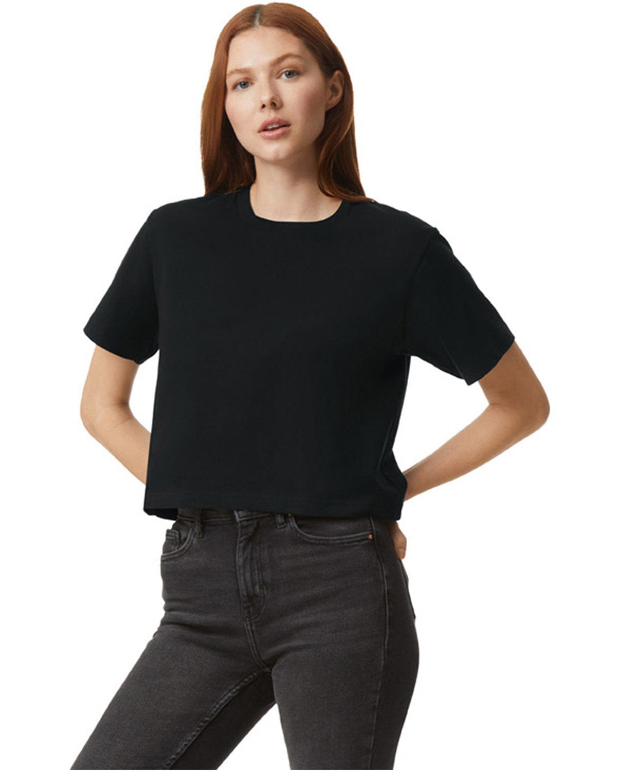 American Apparel 102AM Women's Premium Cotton Boxy T-Shirt - Soft Relaxed Fit for Casual Wear, Layering & Everyday Comfort