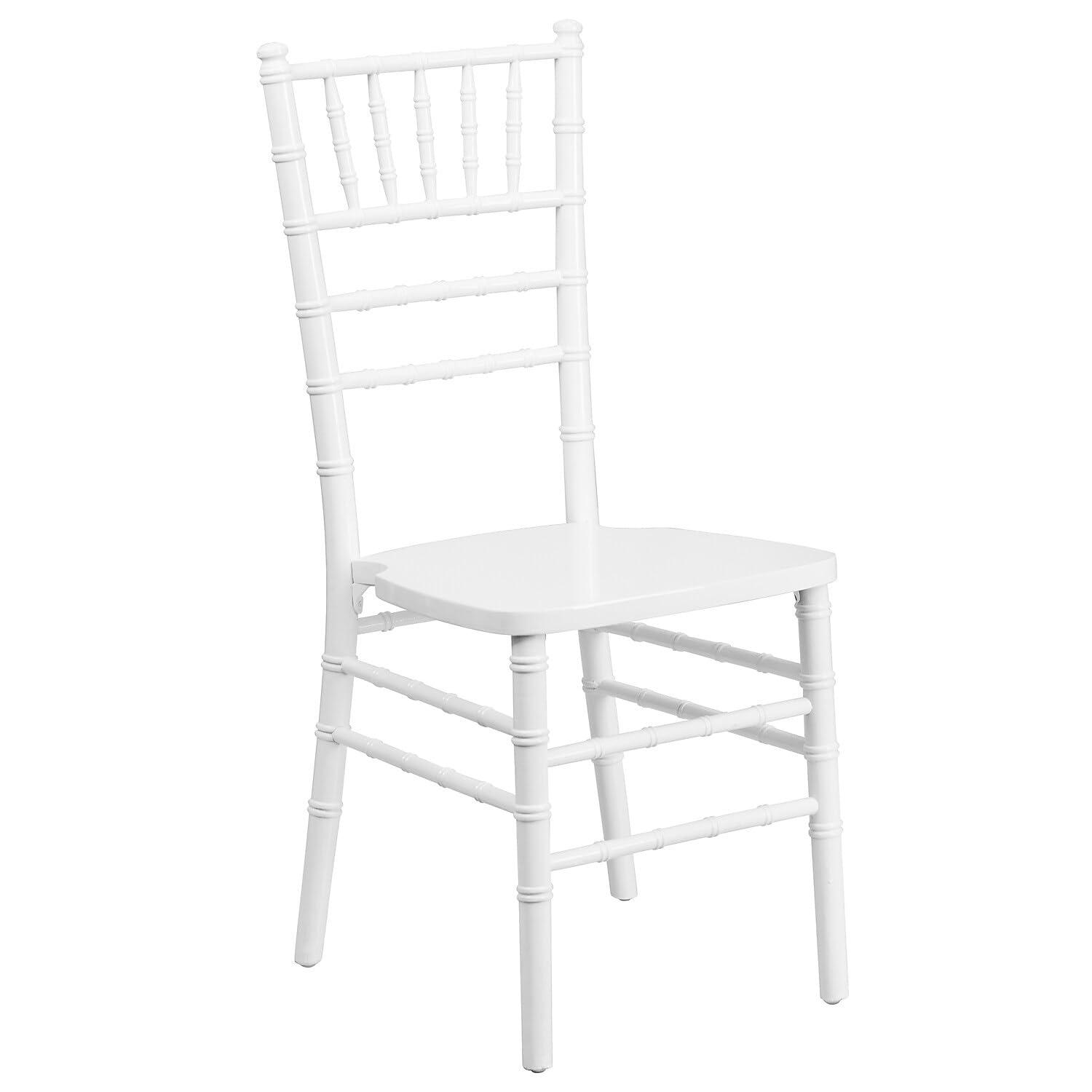 Flash Furniture 2-Pack HERCULES Series White Wood Chiavari Chairs - Elegant Wedding, Banquet & Event Seating for Indoor/Outdoor Use